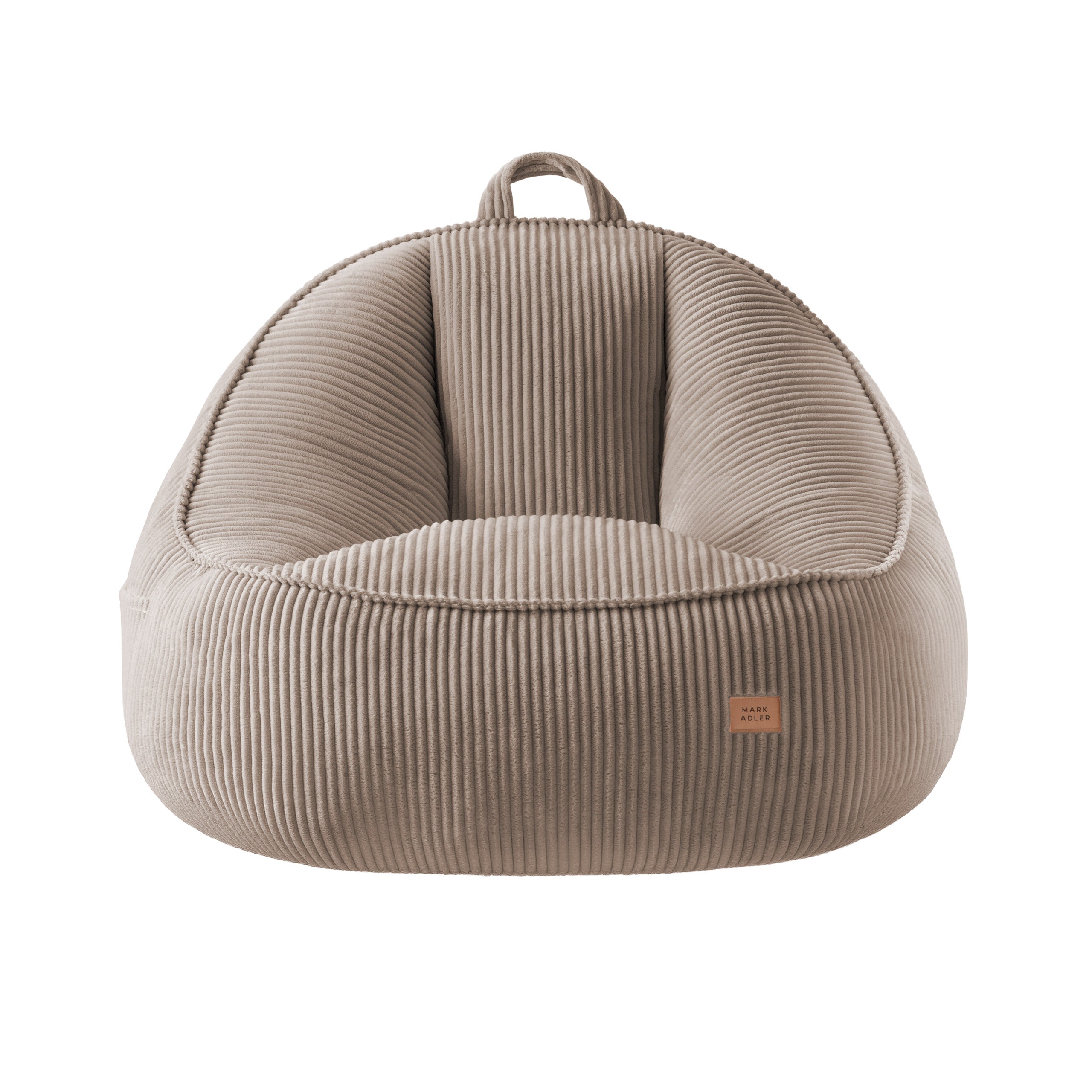 Poltrona pouf in velluto a coste con schienale Mark Adler Comfy 4.0 Taupe
