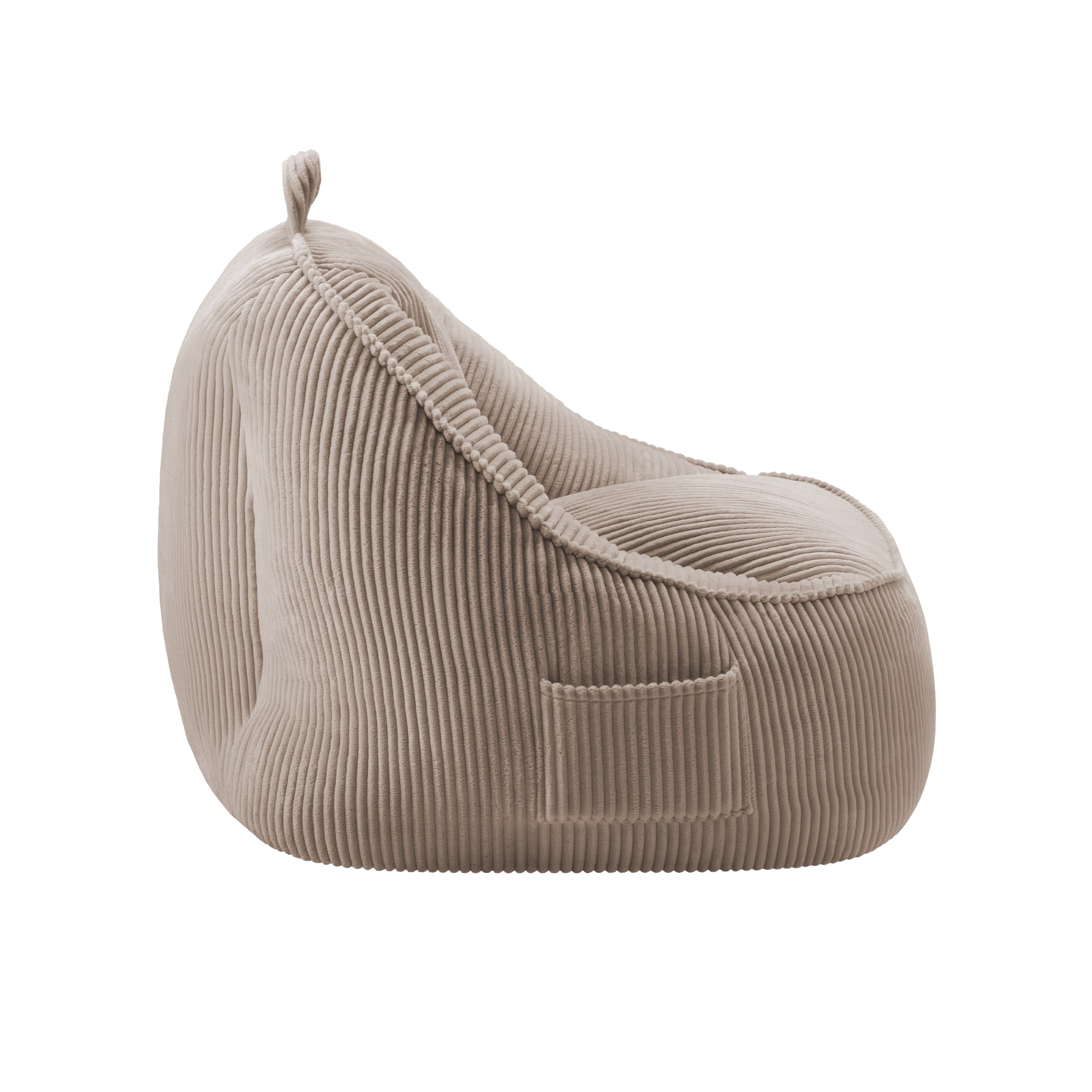 Poltrona pouf in velluto a coste con schienale Mark Adler Comfy 4.0 Taupe