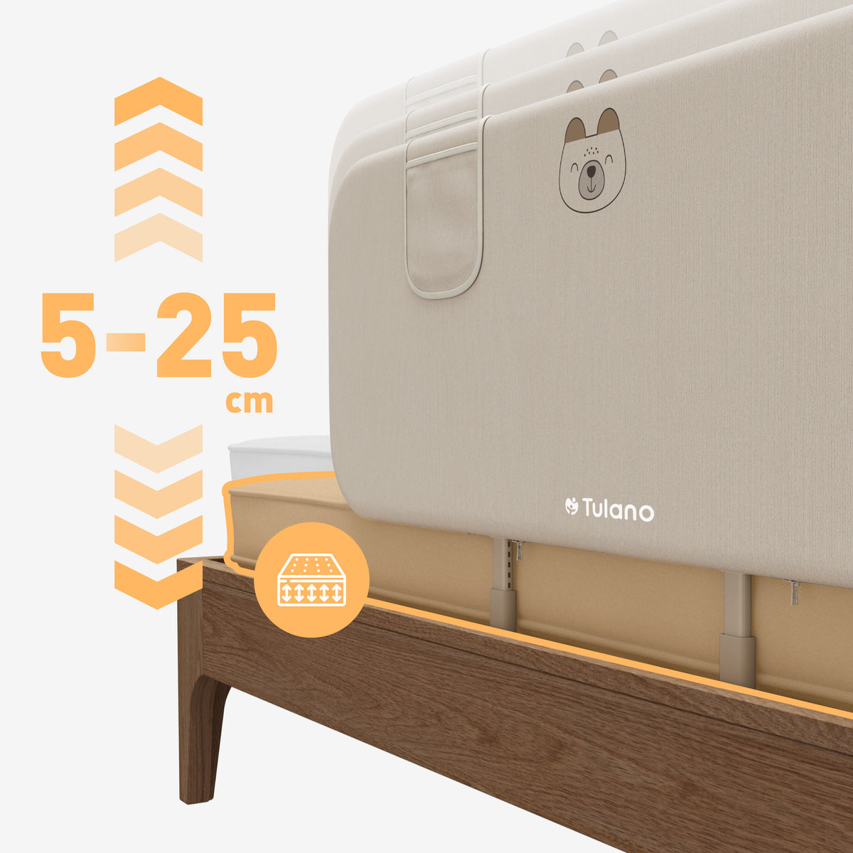 Sponda da letto per bambini Tulano Cover 50 Beige