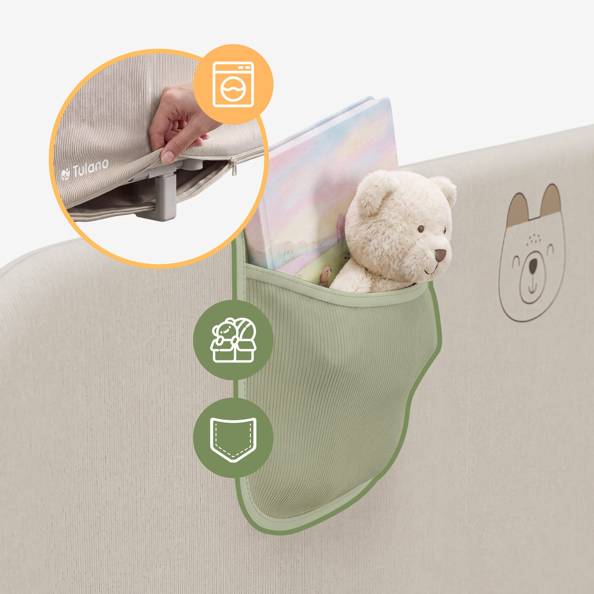 Sponda da letto per bambini Tulano Cover 50 Beige