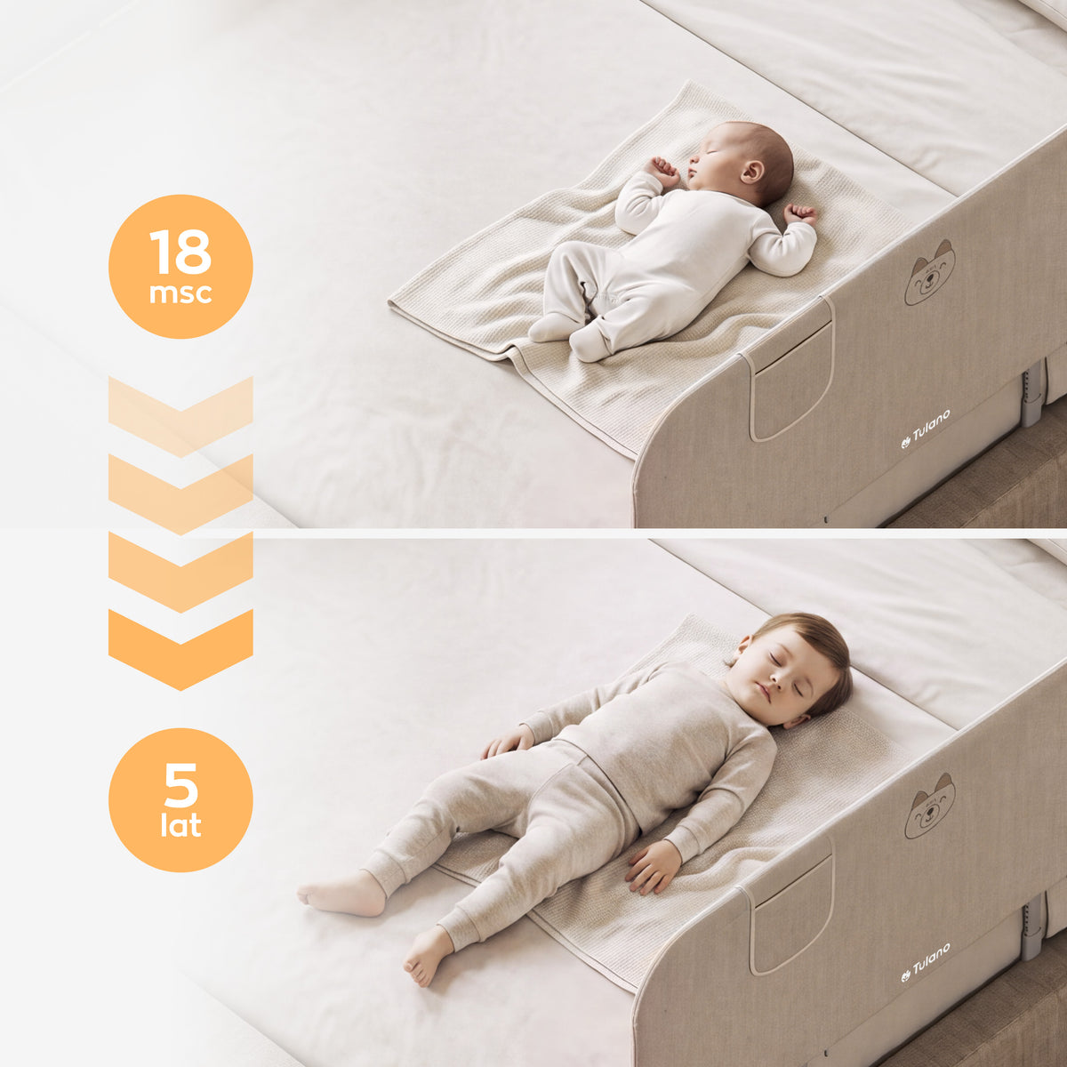Sponda da letto per bambini Tulano Cover 50 Beige