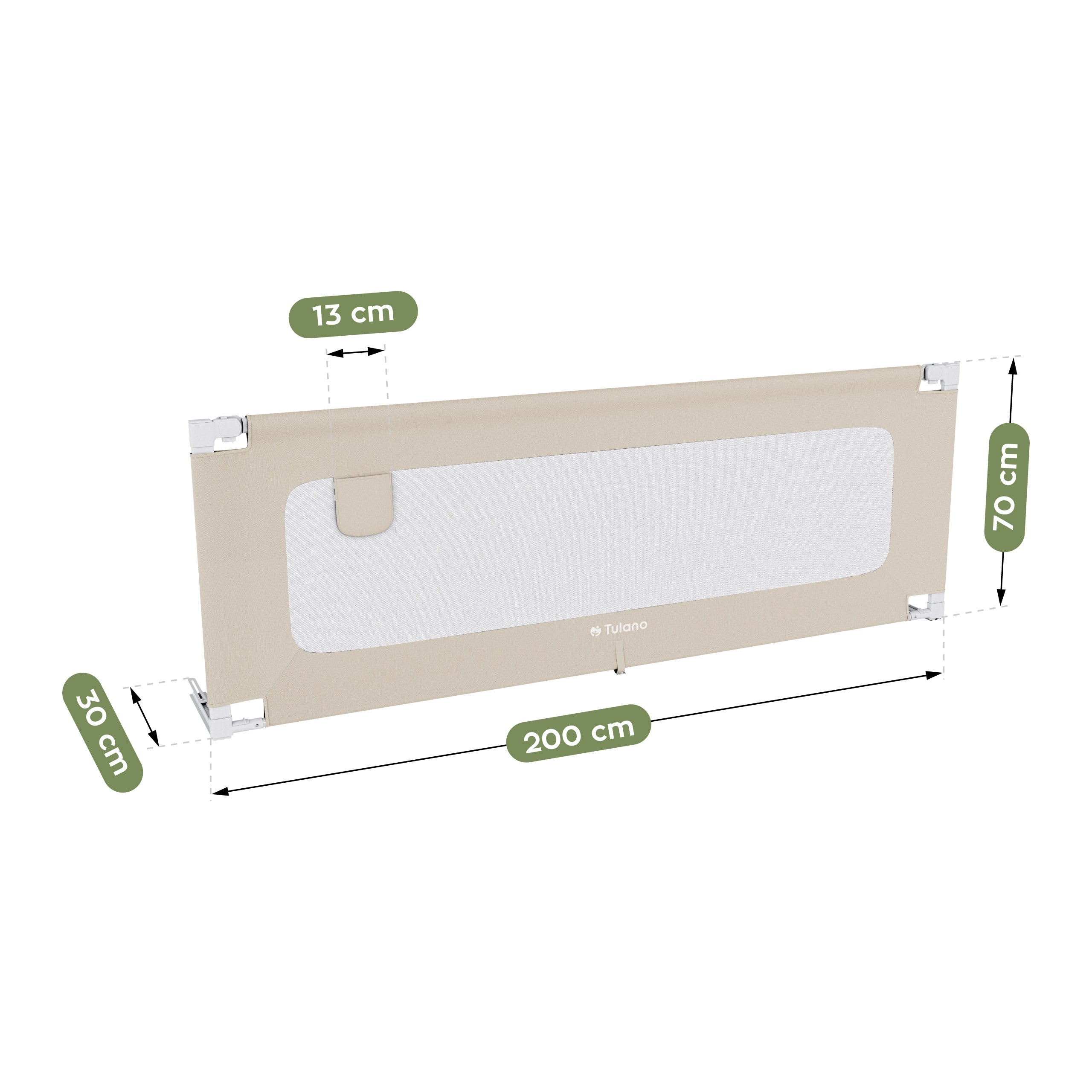 OUTLET Barriera di sicurezza per letto 200 cm Tulano Cover 40 Beige