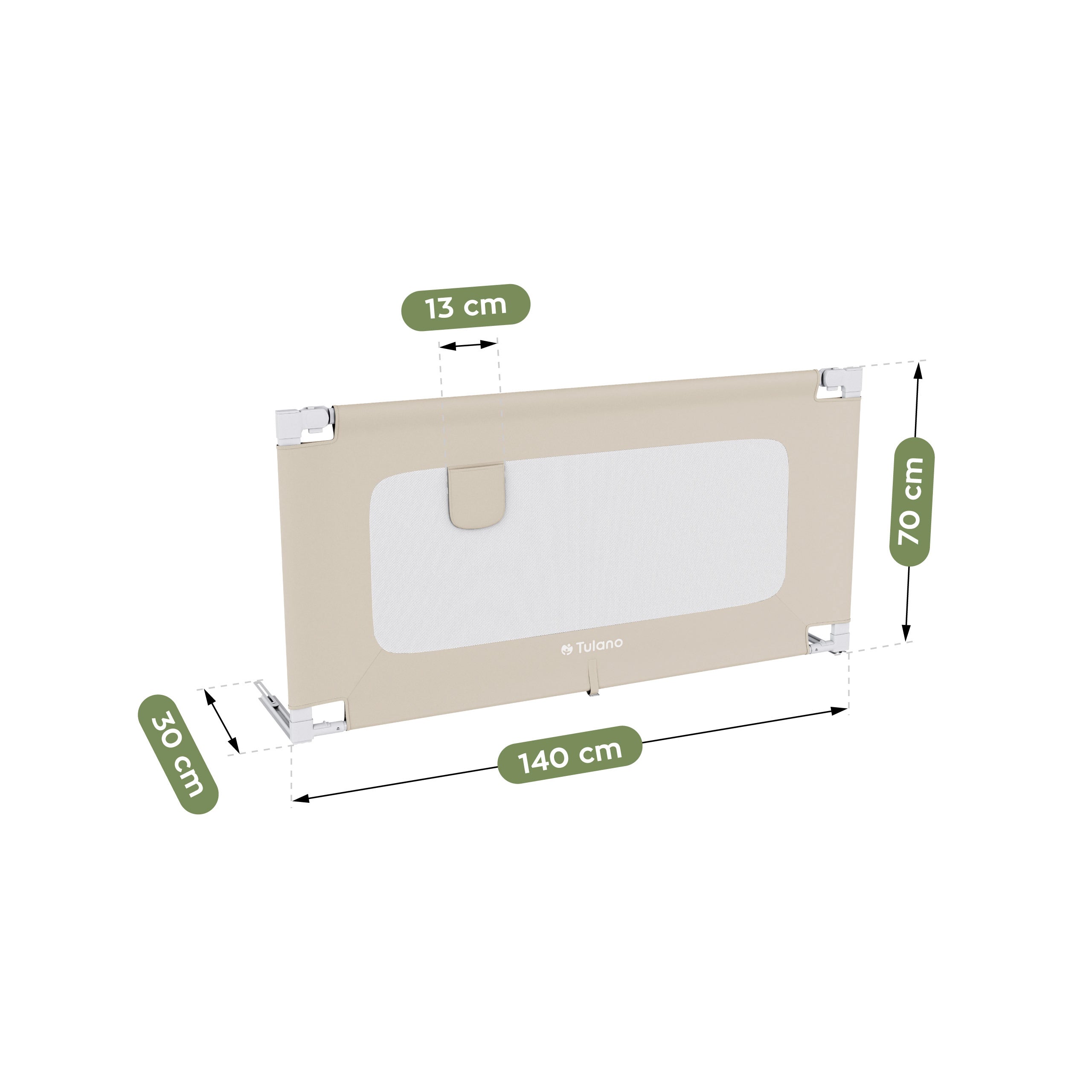 Spondina di sicurezza per letto da 140 cm Tulano Cover 44 Beige