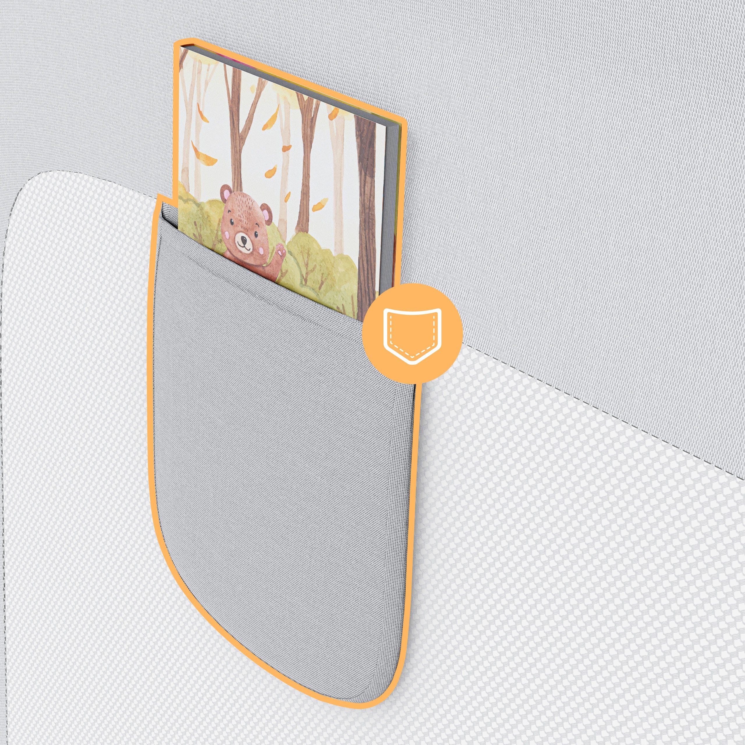 Spondina di sicurezza per letto da 140 cm Tulano Cover 44 Bianco-Grigio