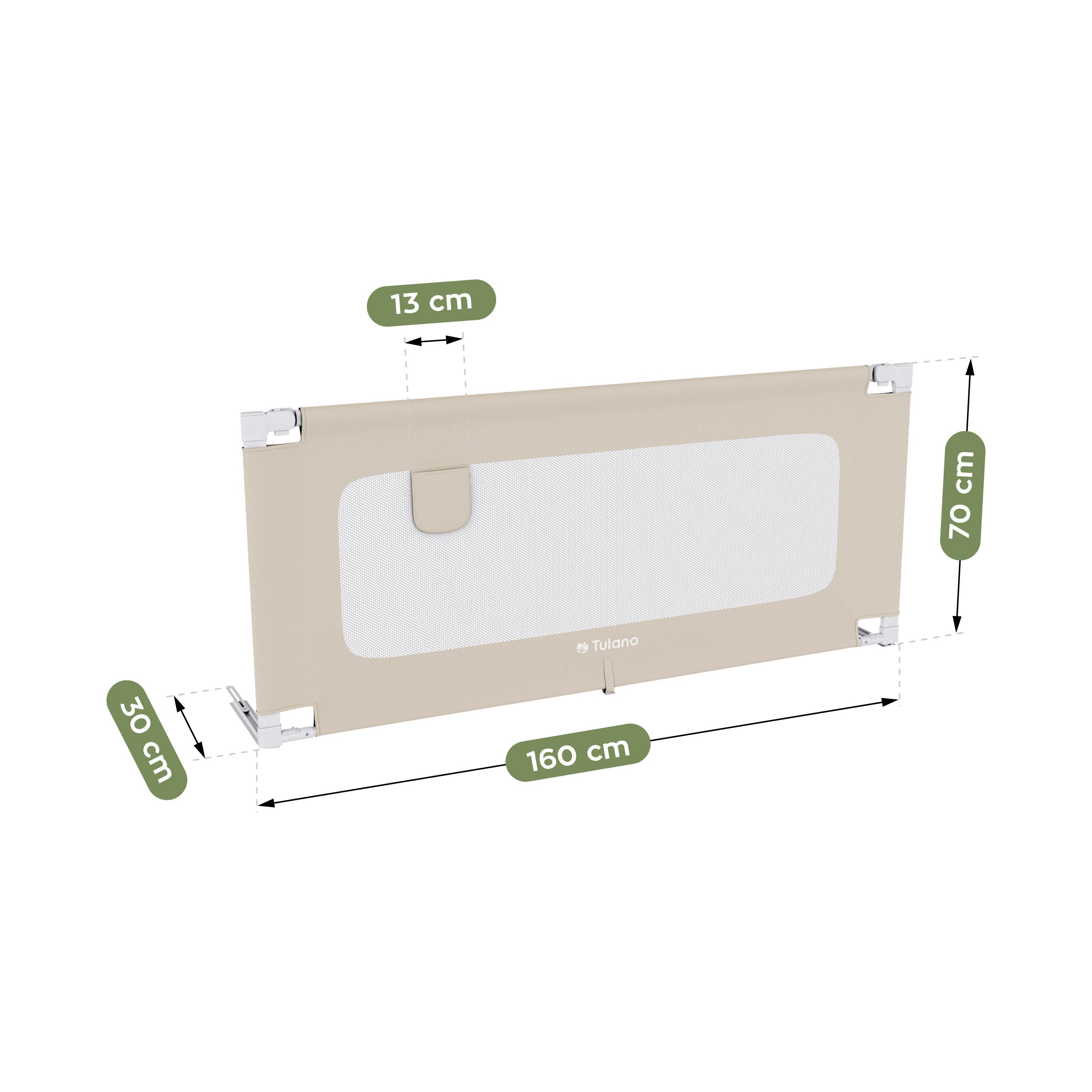 OUTLET Barriera di sicurezza per letto 160 cm Tulano Cover 46 Beige