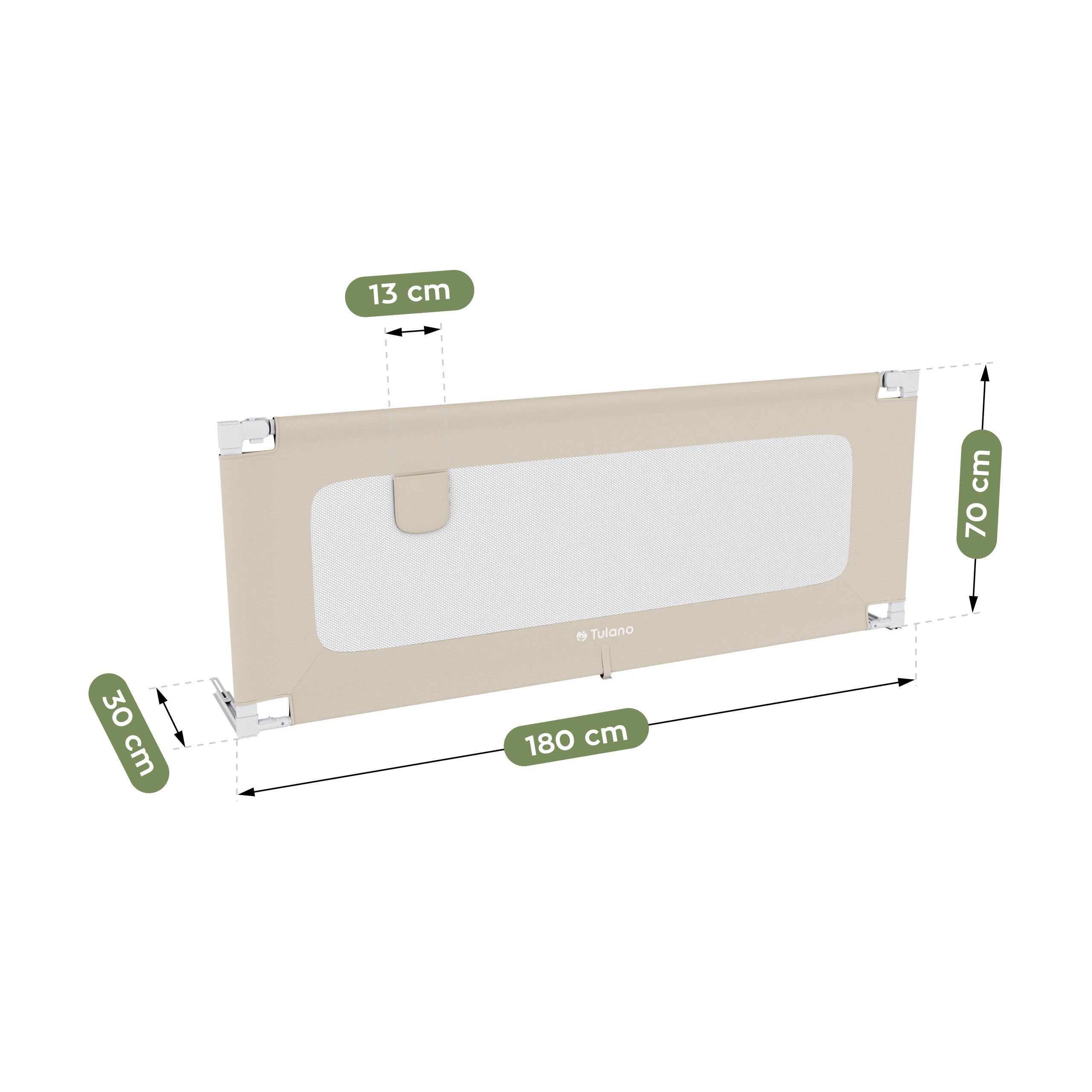 OUTLET Barriera di sicurezza per letto 180 cm Tulano Cover 48 Beige
