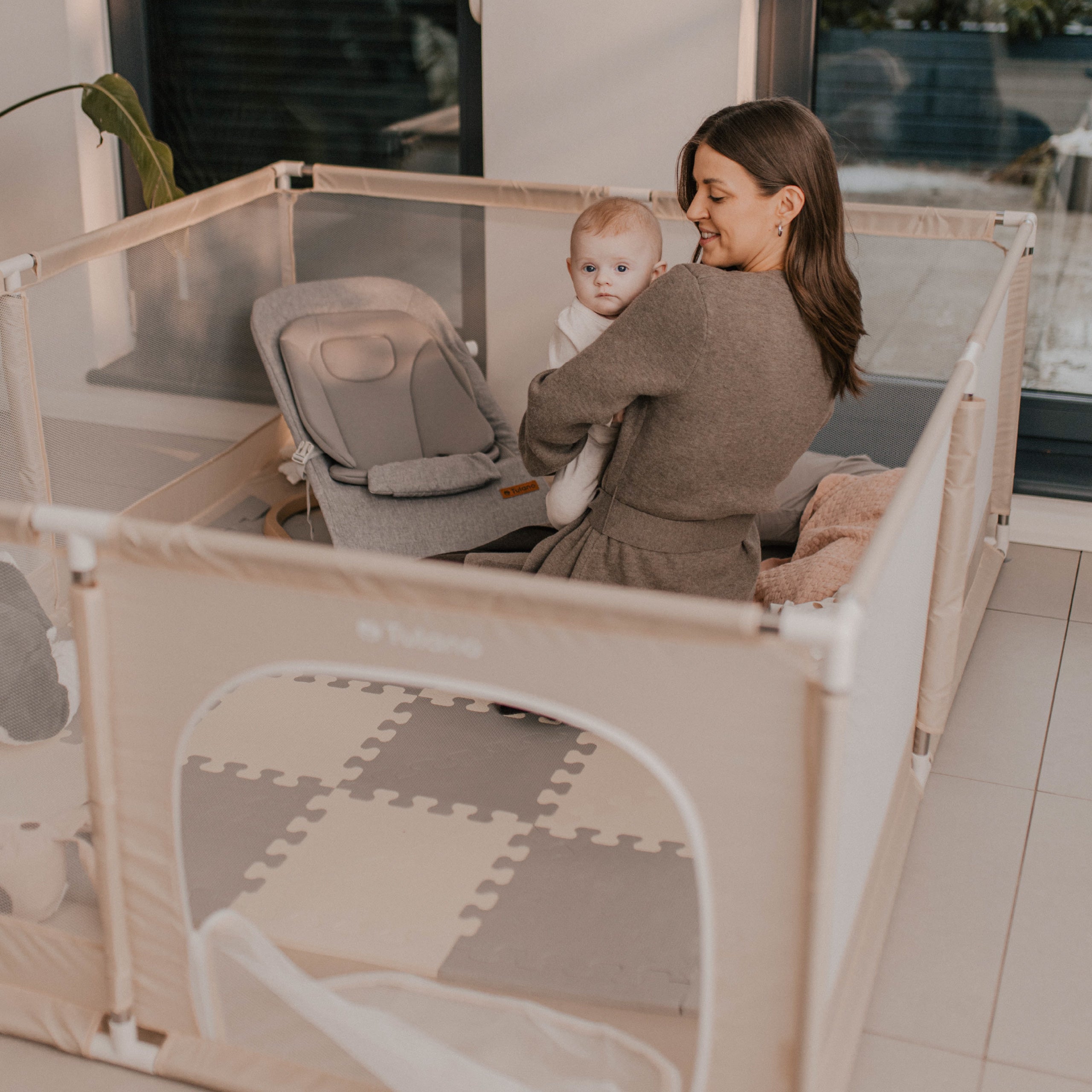 Box per bambini Tulano Cozy 25 Beige - 150 cm