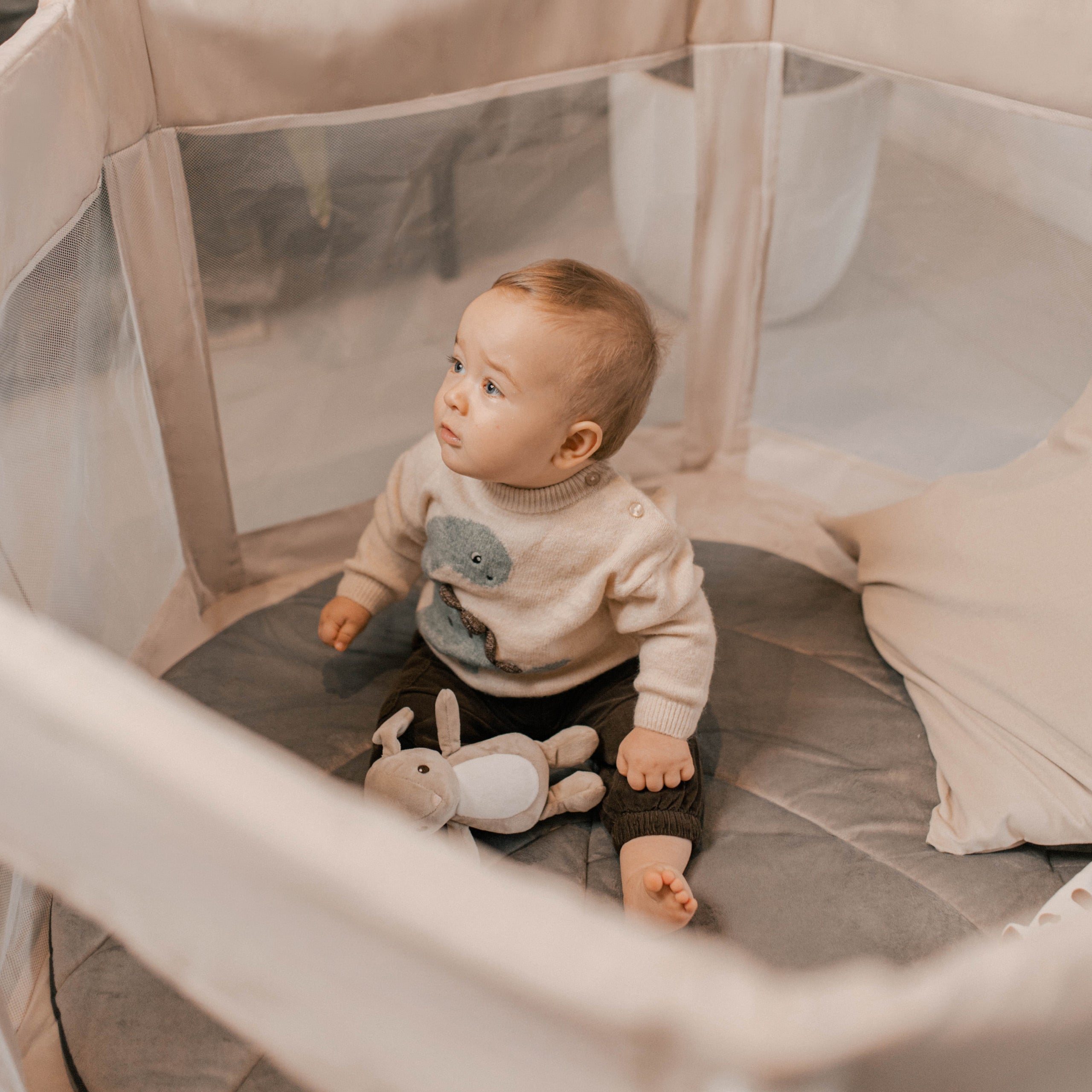Culla pieghevole per bambini Tulano Cozy 30 Beige