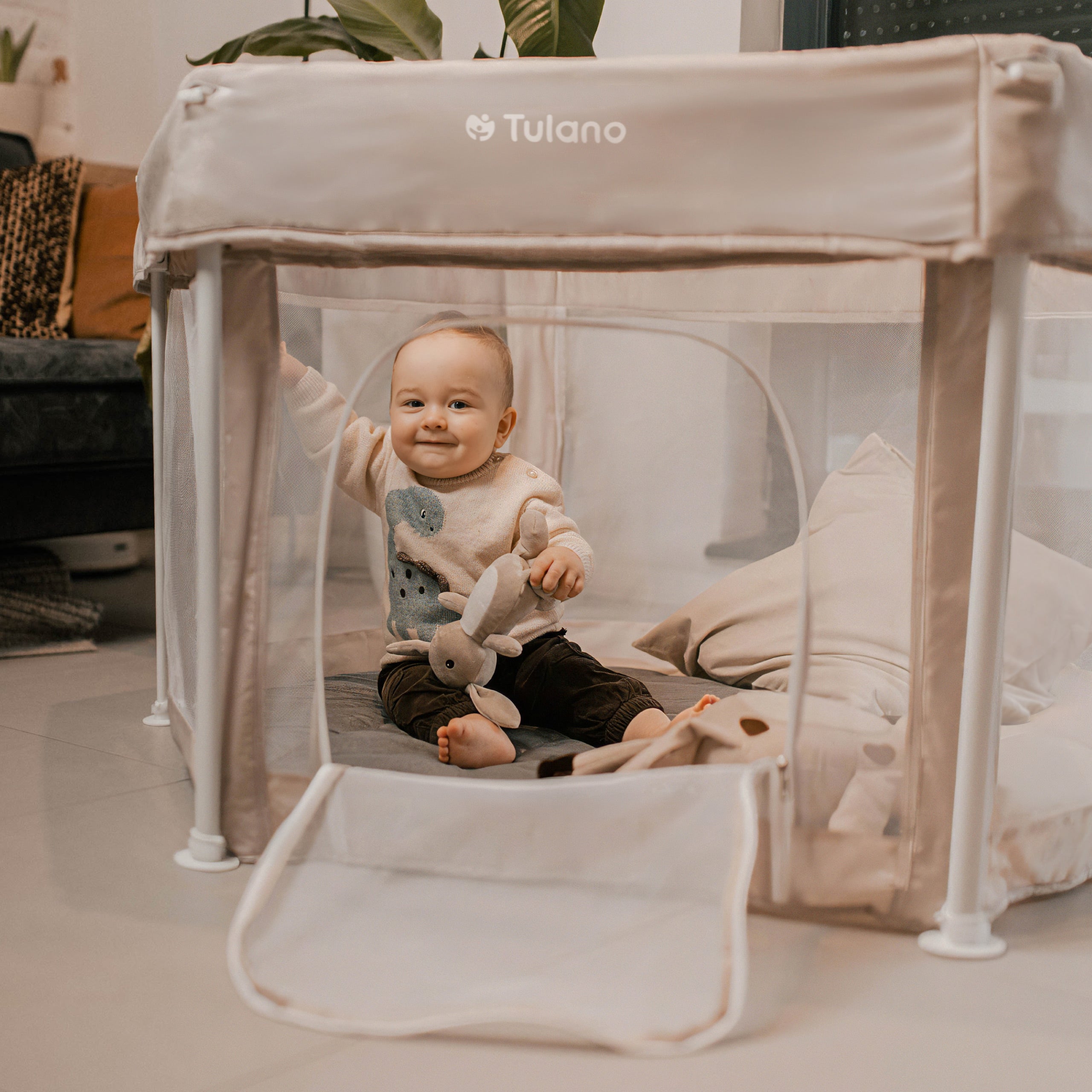 Culla pieghevole per bambini Tulano Cozy 30 Beige