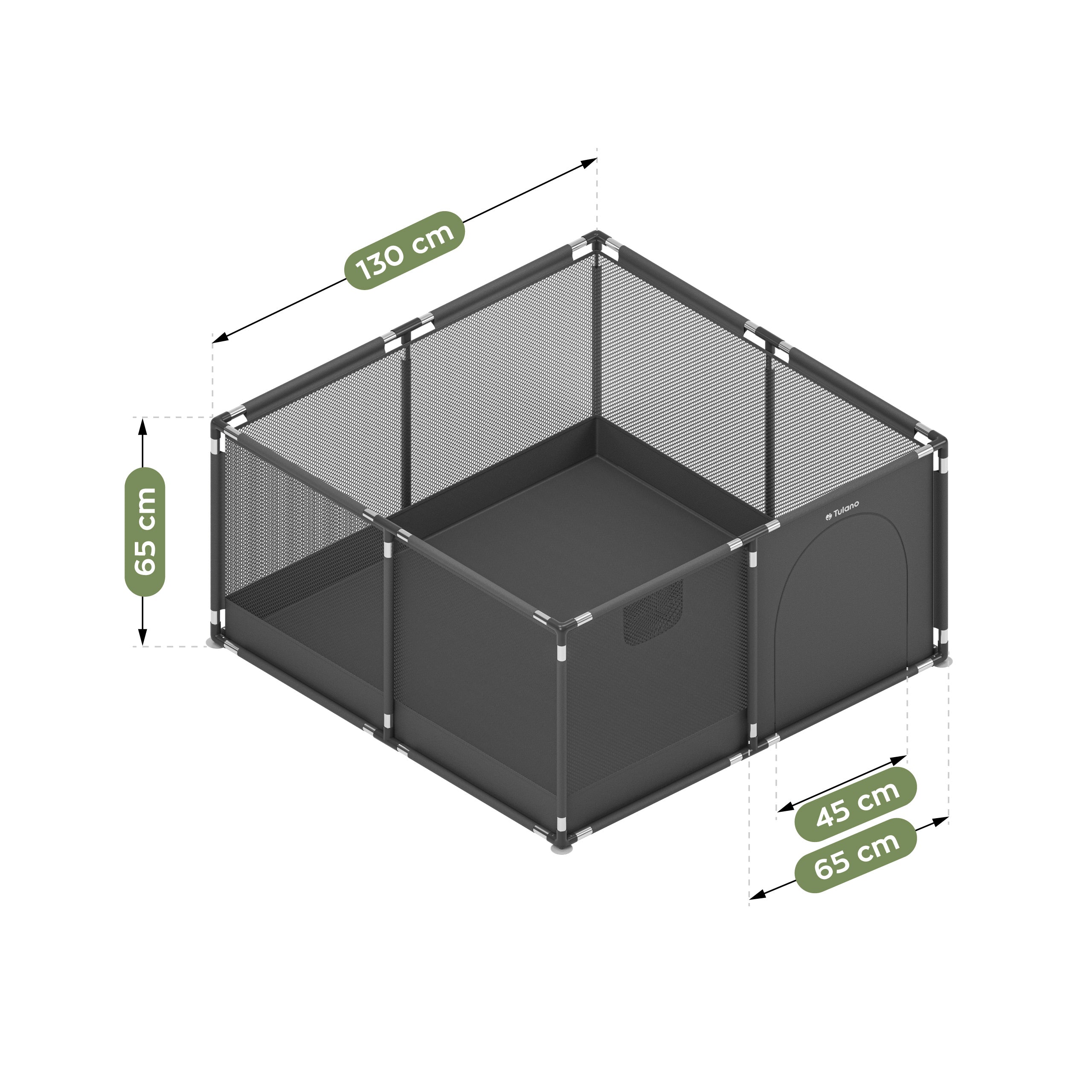 Box per bambini Tulano Cozy 20 Graphite - 130 cm