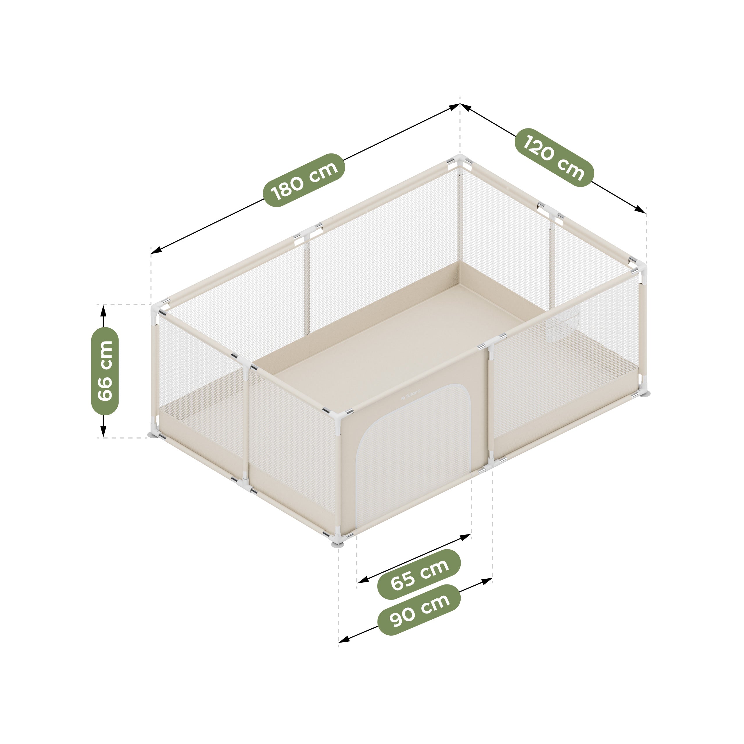 Box per bambini Tulano Cozy 22 Beige - 180 cm