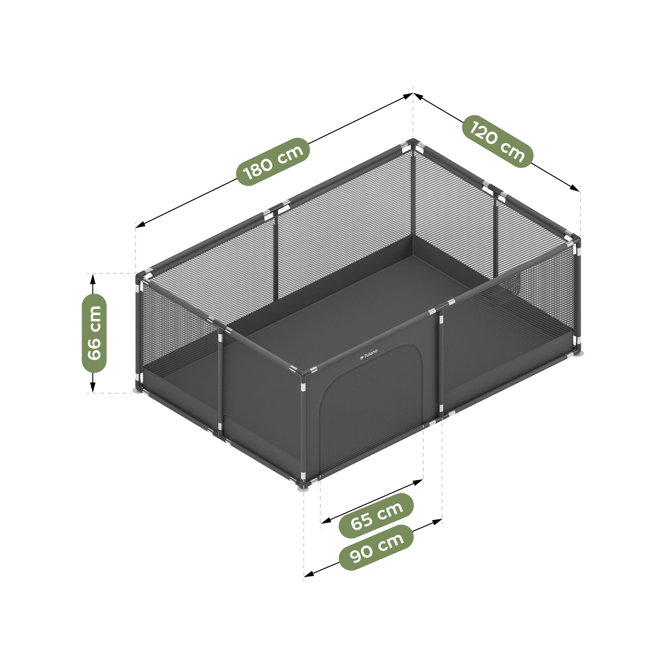 Box per bambini Tulano Cozy 22 Graphite - 180 cm