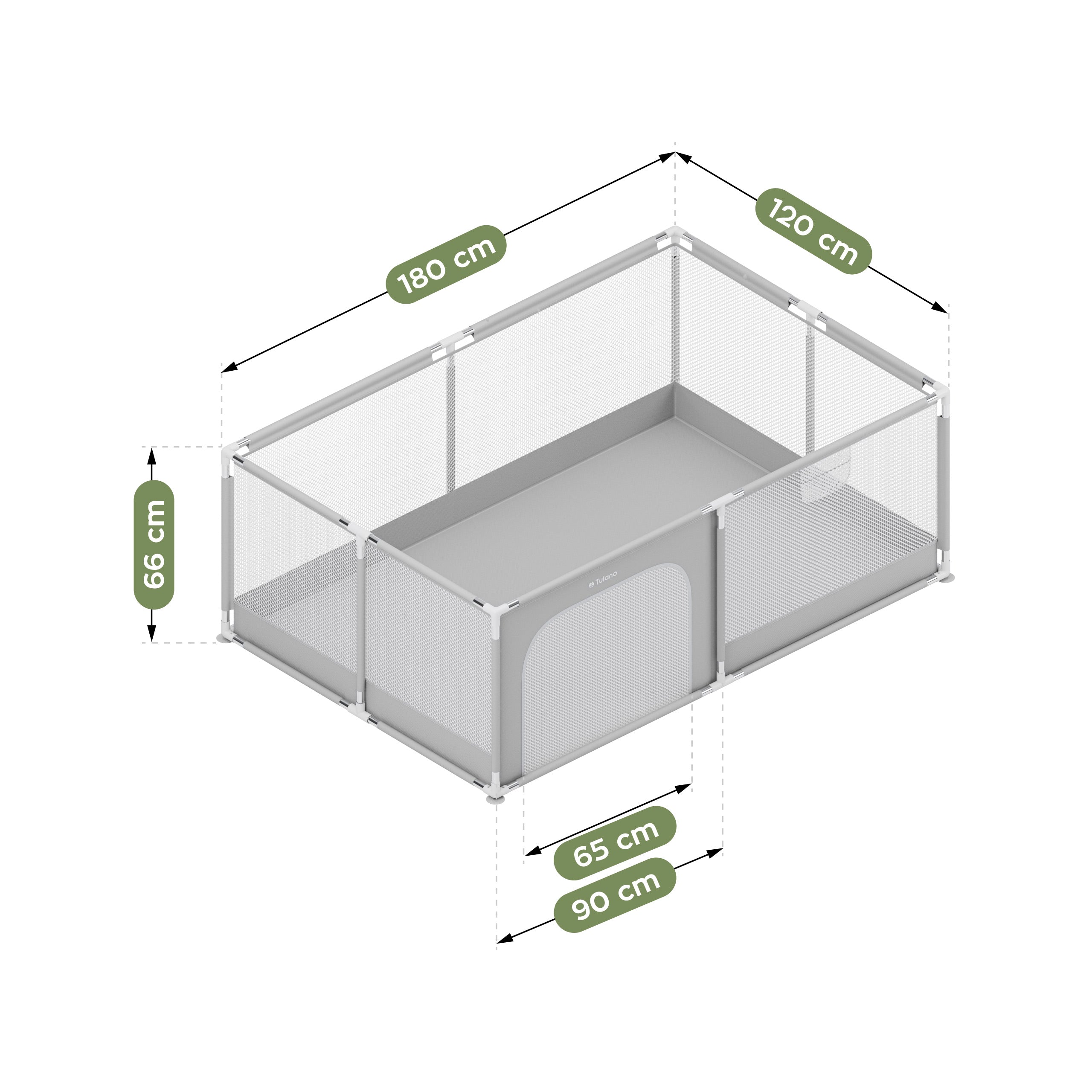 Box per bambini Tulano Cozy 22 Grey - 180 cm