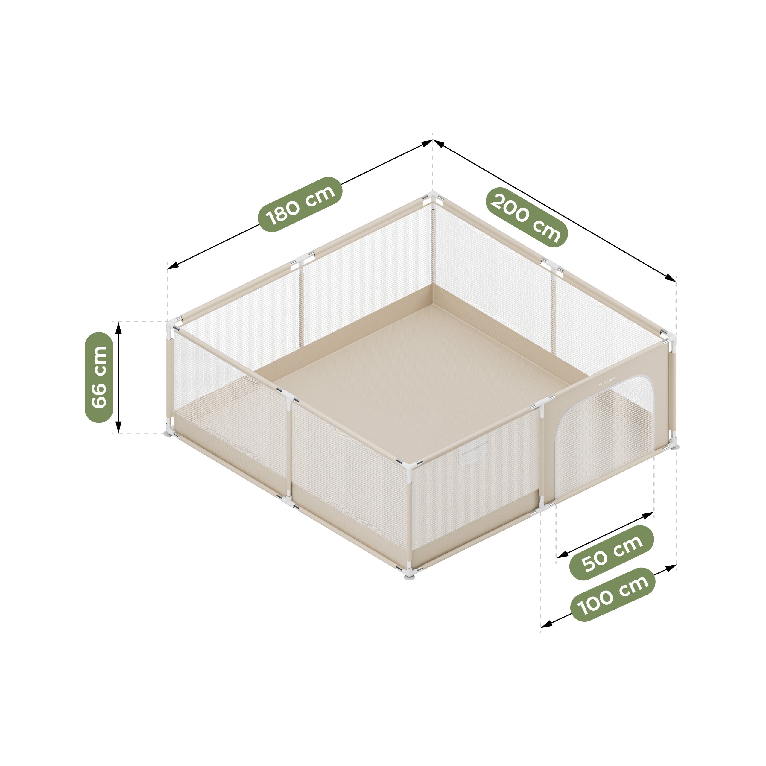 Box per bambini Tulano Cozy 28 Beige - 200 cm