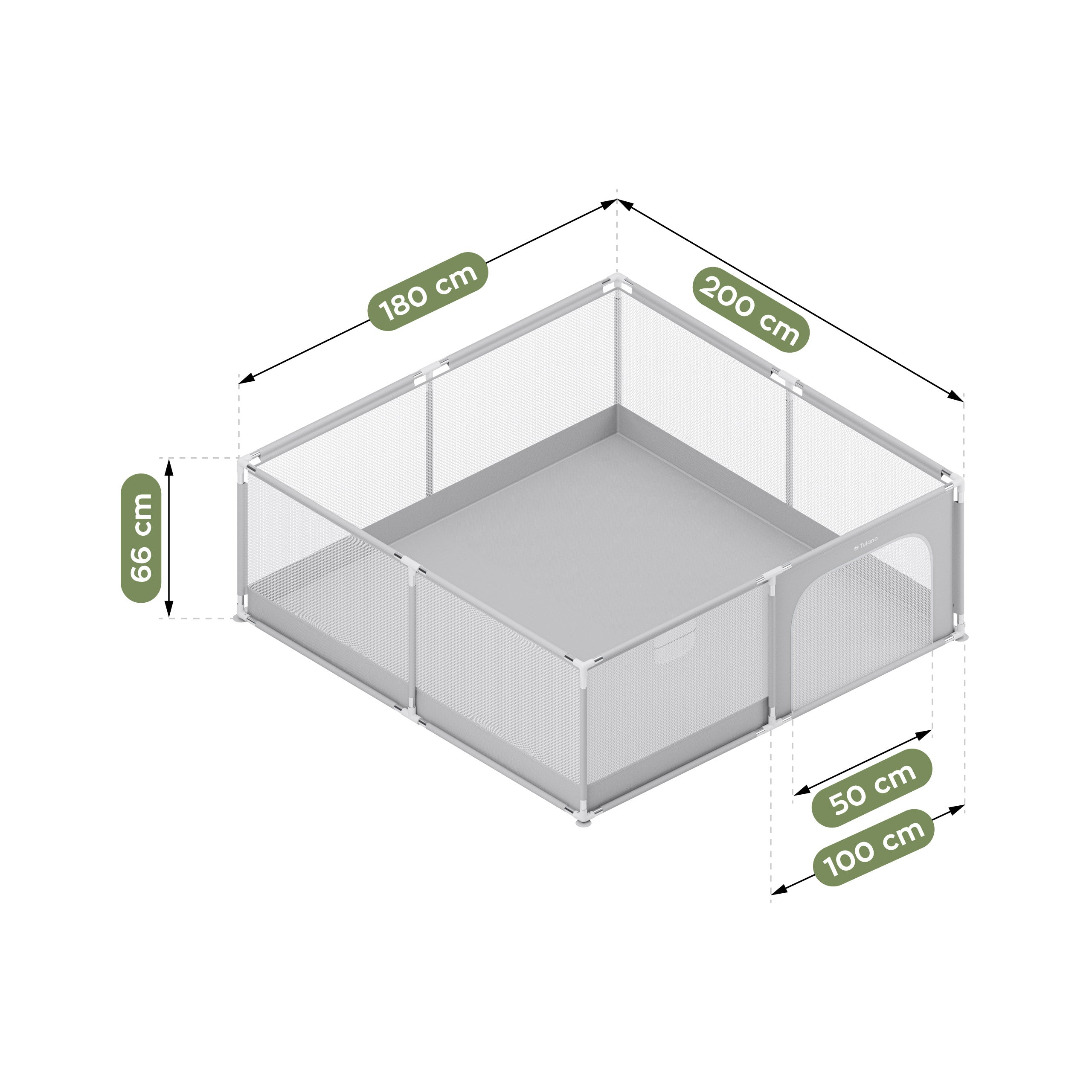 Box per bambini Tulano Cozy 28 Grey - 200 cm