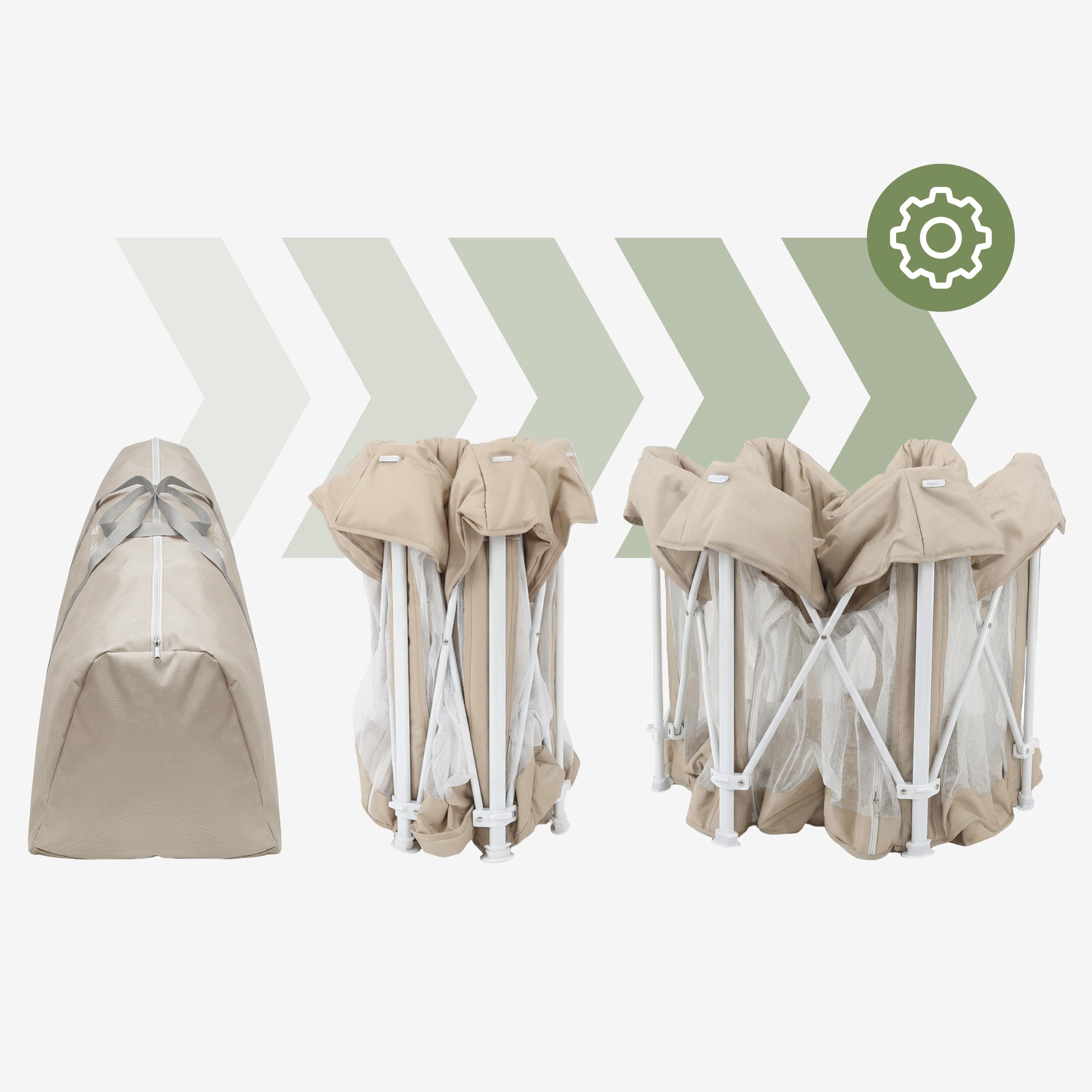 Culla pieghevole per bambini Tulano Cozy 30 Beige