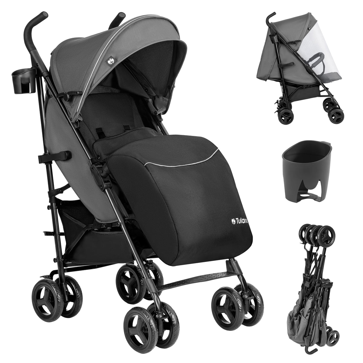 Passeggino Tulano Davos 35 Grigio-Nero