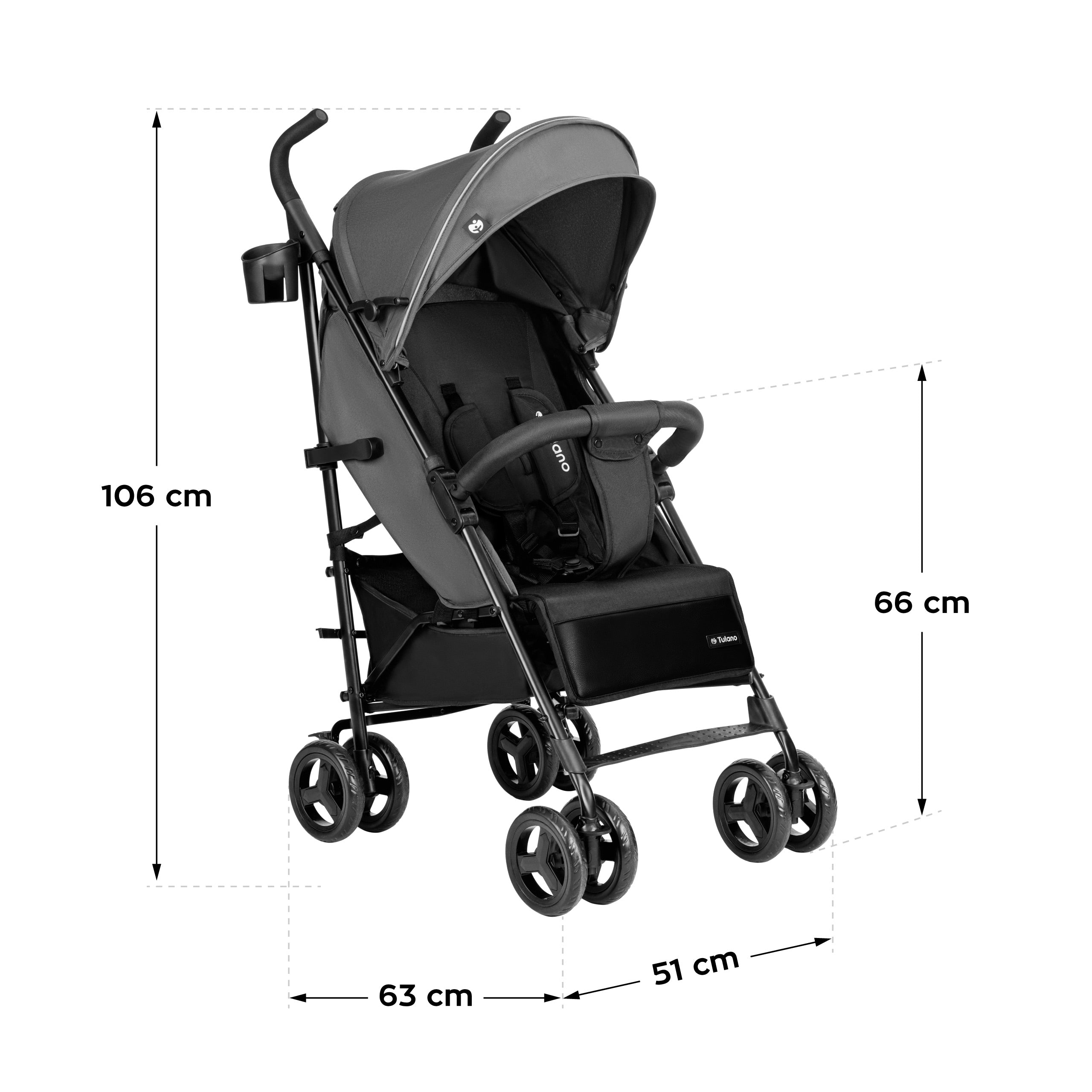 Passeggino Tulano Davos 35 Grigio-Nero