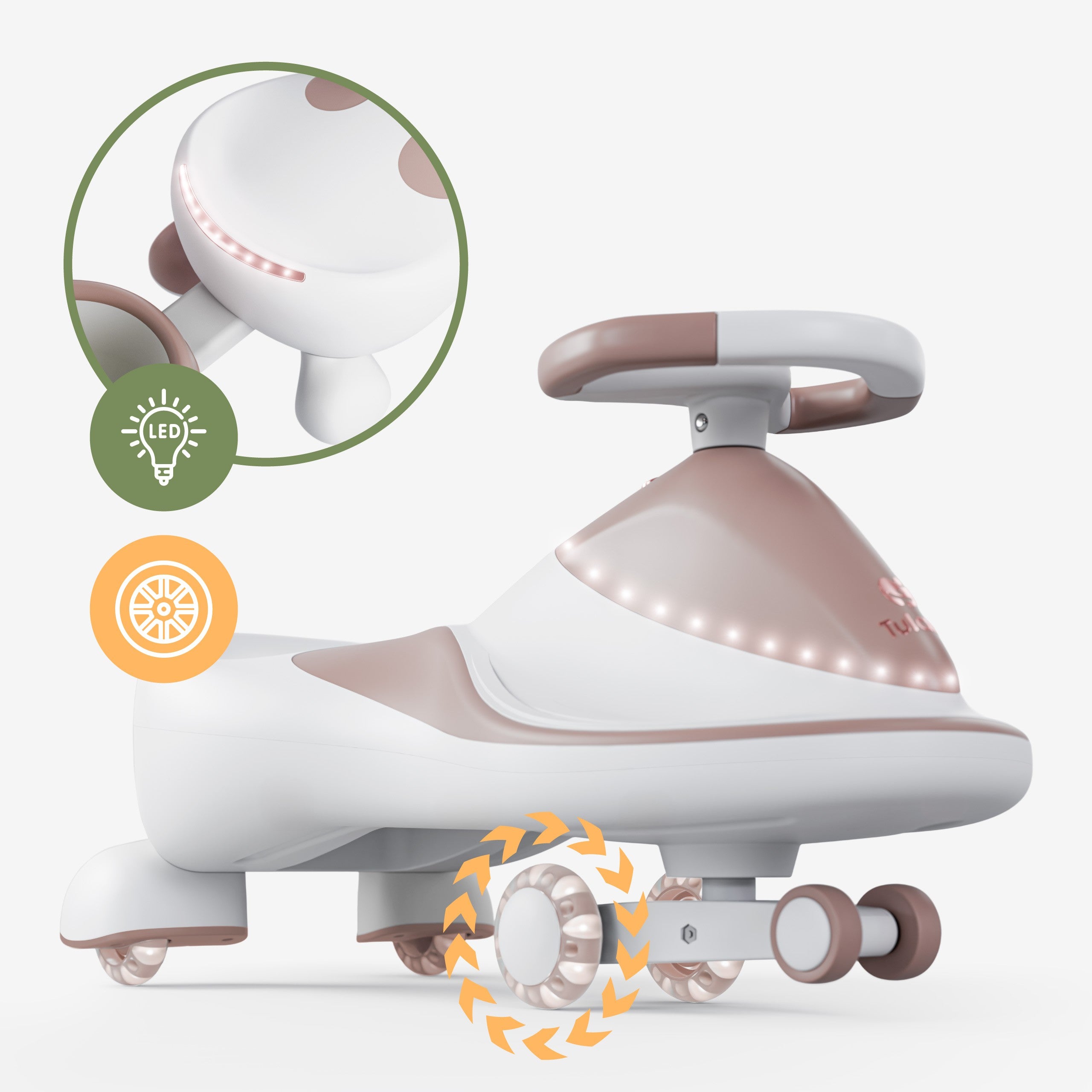 Carretto a gravità per bambini con luci LED Tulano Focus 55 Grey