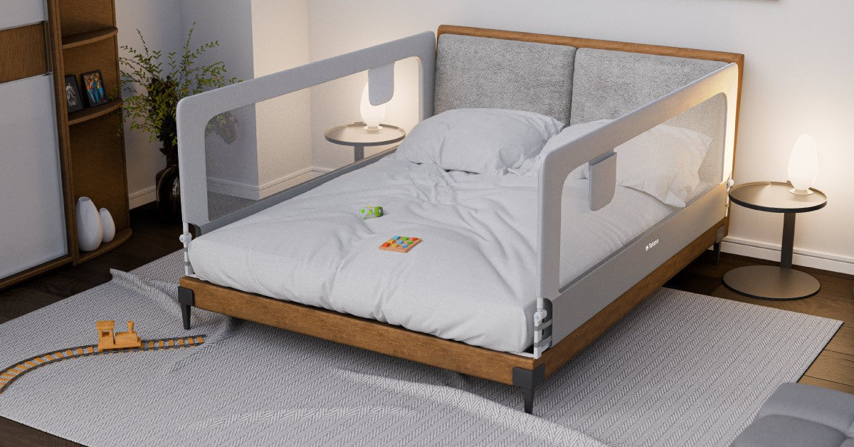 OUTLET Spondina di sicurezza per letto 200 cm Tulano Cover 30 Bianco-Grigio
