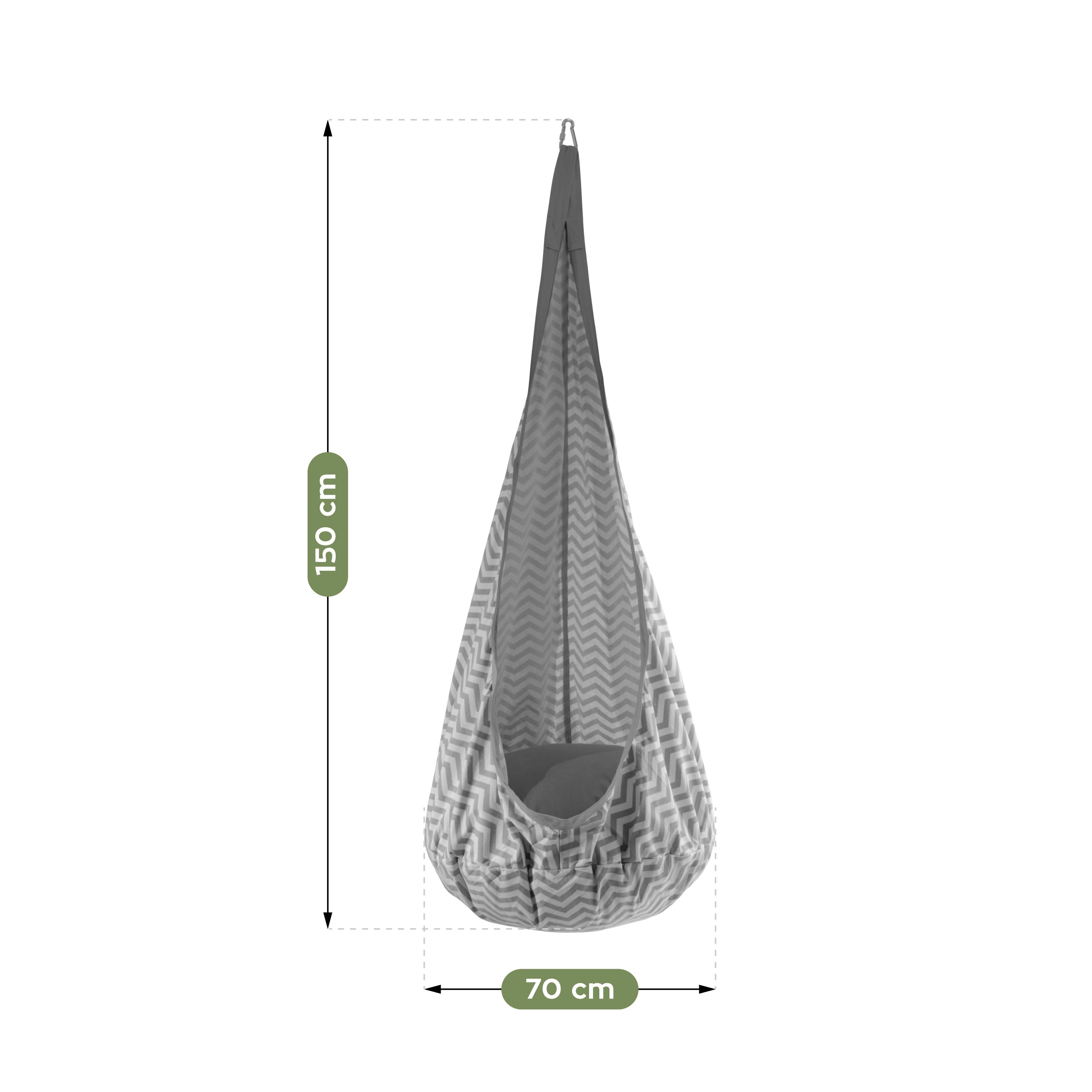 Altalena a bozzolo per bambini Tulano Doppo 20 Grey