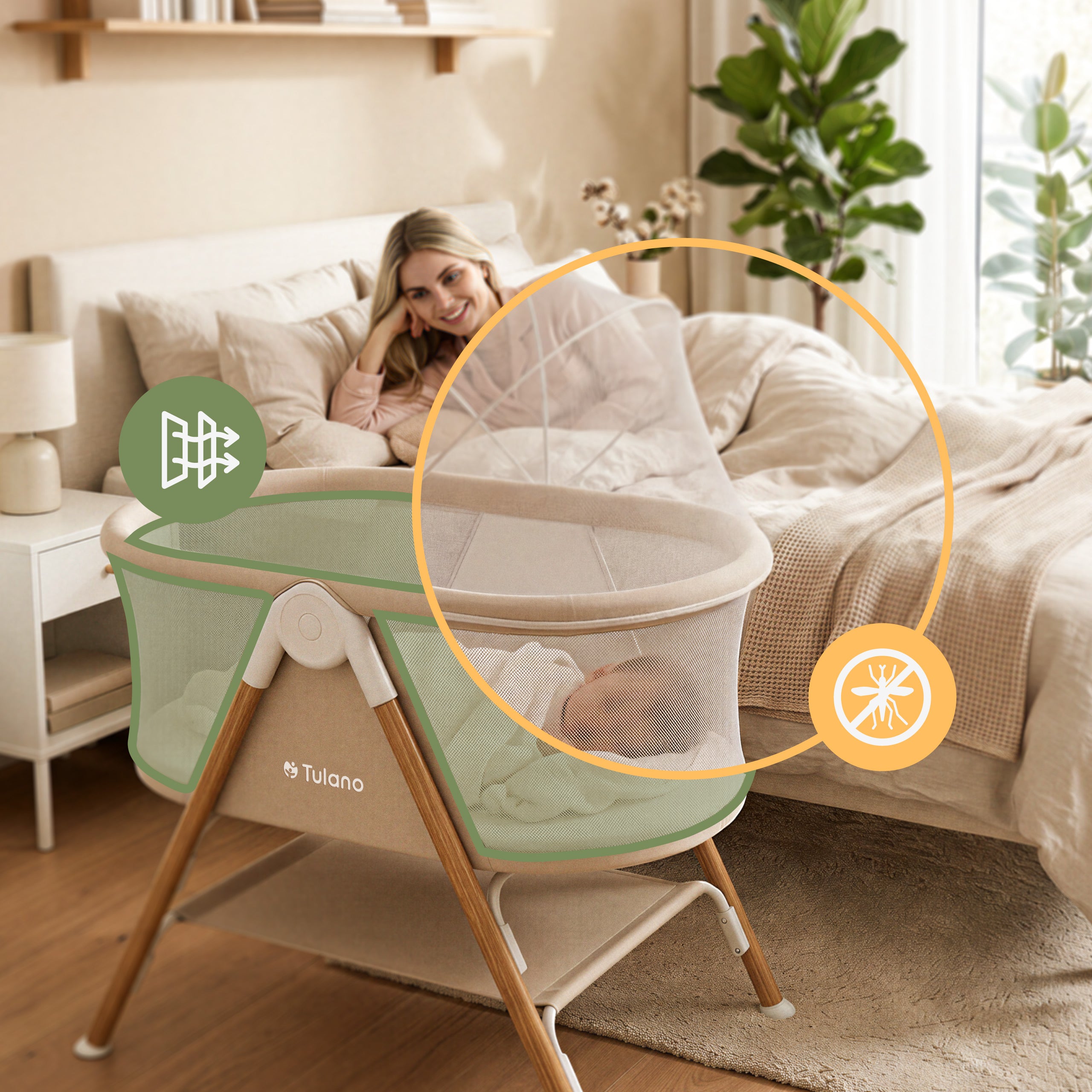 Lettino da viaggio per bambini Tulano Dream 20 Beige
