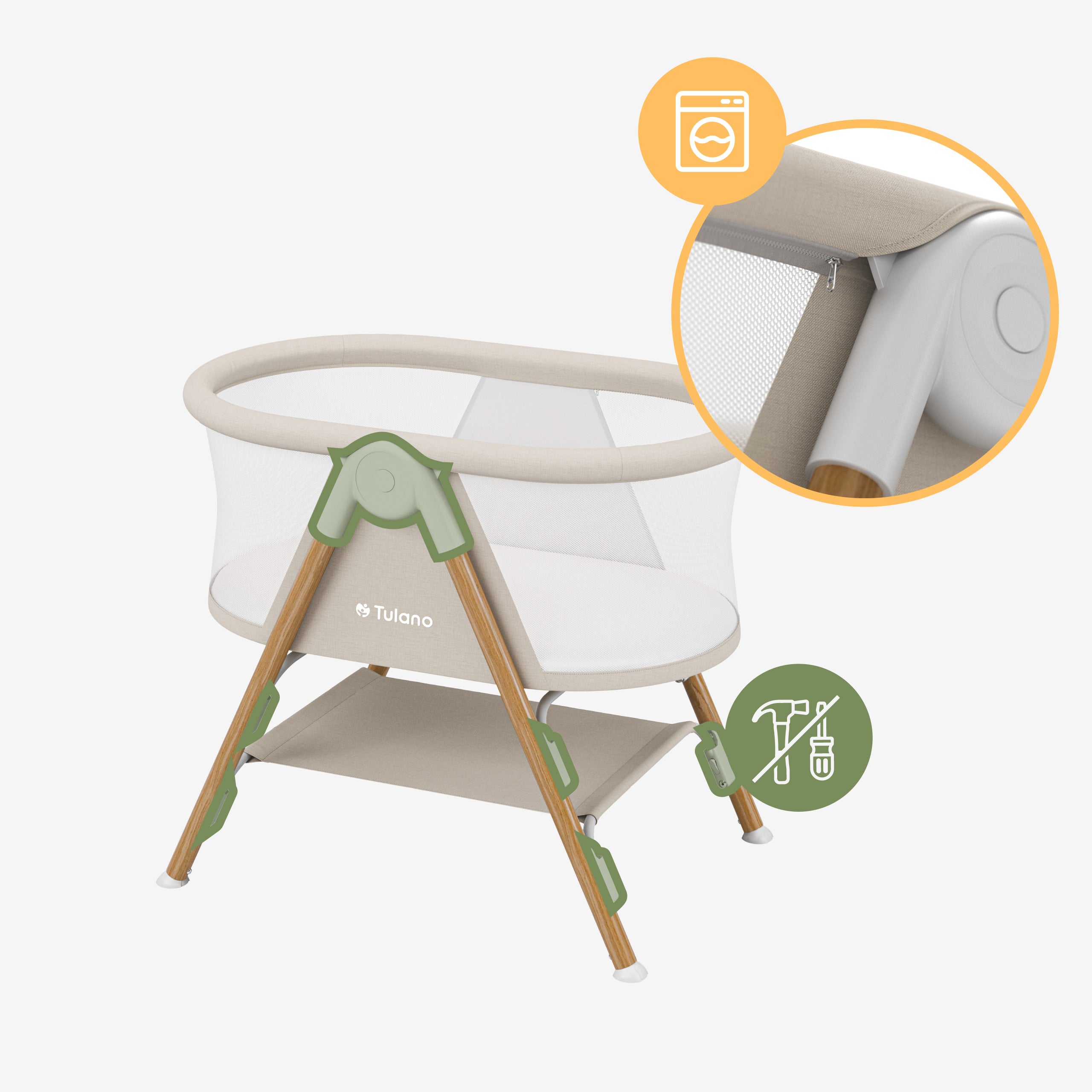 Lettino da viaggio per bambini Tulano Dream 20 Beige