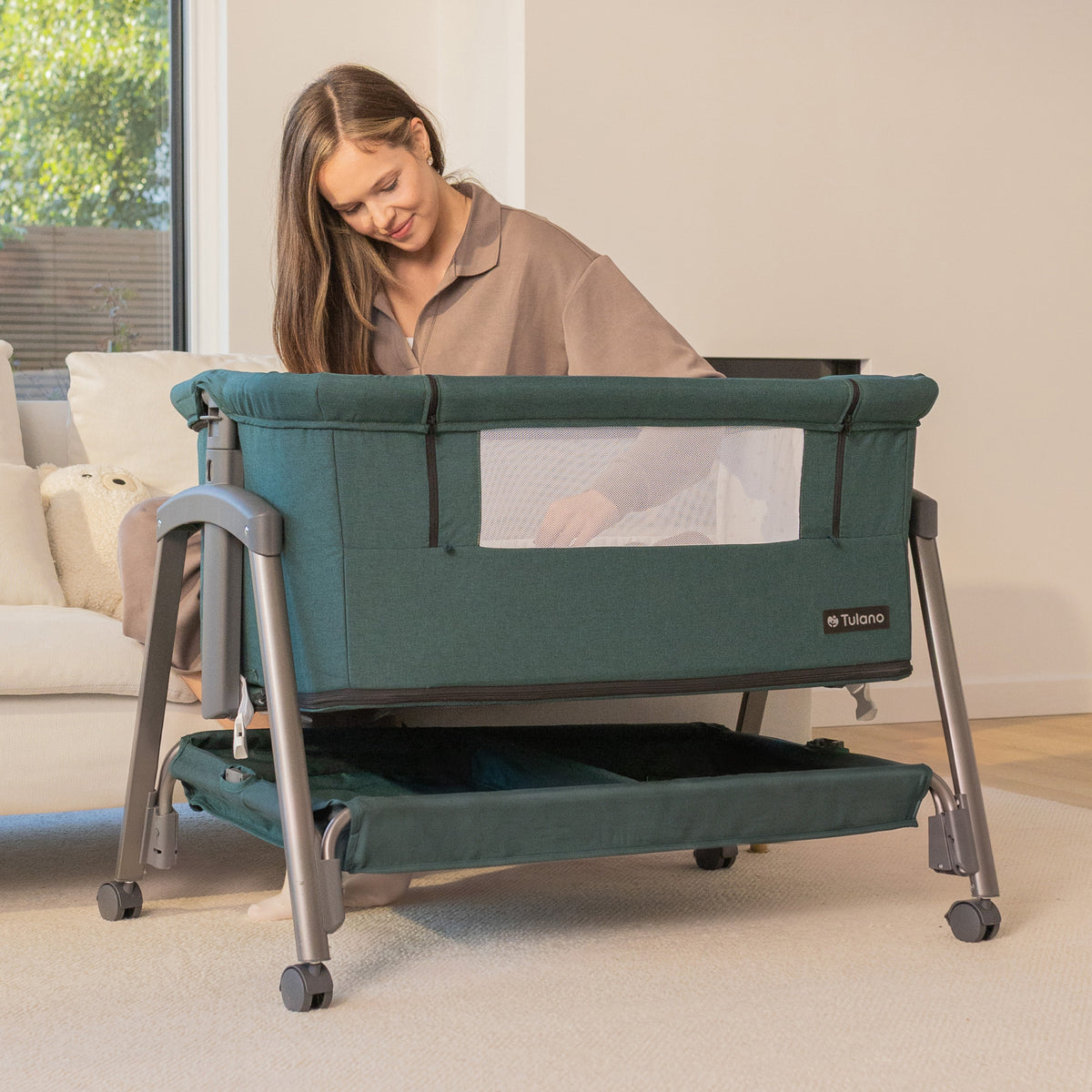 Culla co-sleeping e lettino da viaggio 4in1 Tulano Dream 55 Green