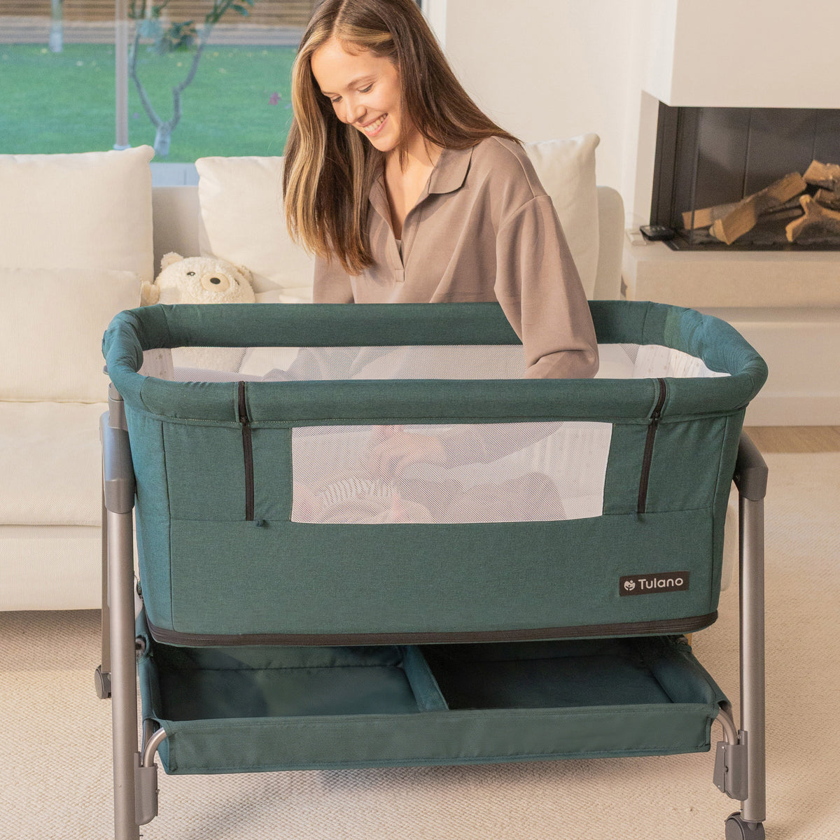 Culla co-sleeping e lettino da viaggio 4in1 Tulano Dream 55 Green