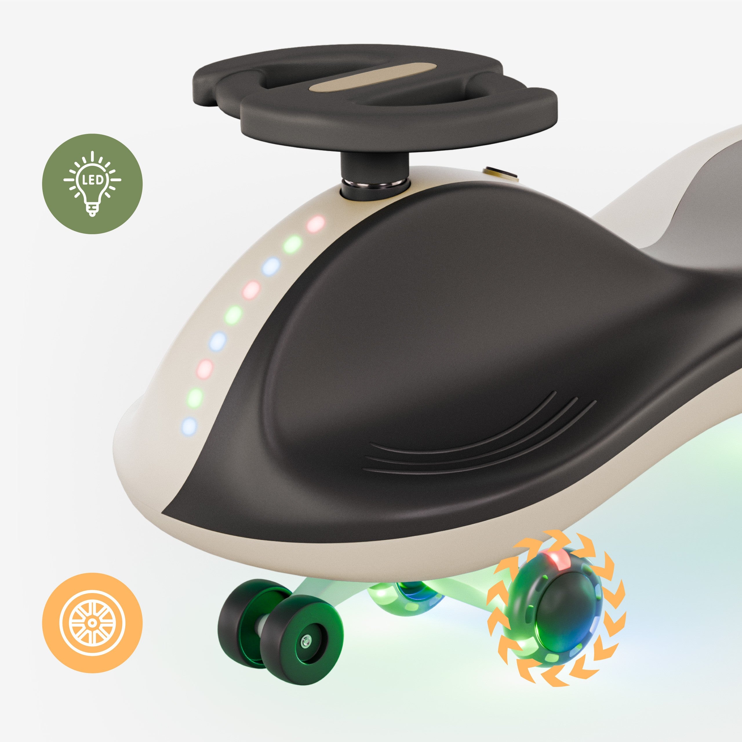 Carretto a gravità con luci LED per bambini Tulano Focus 35 Beige