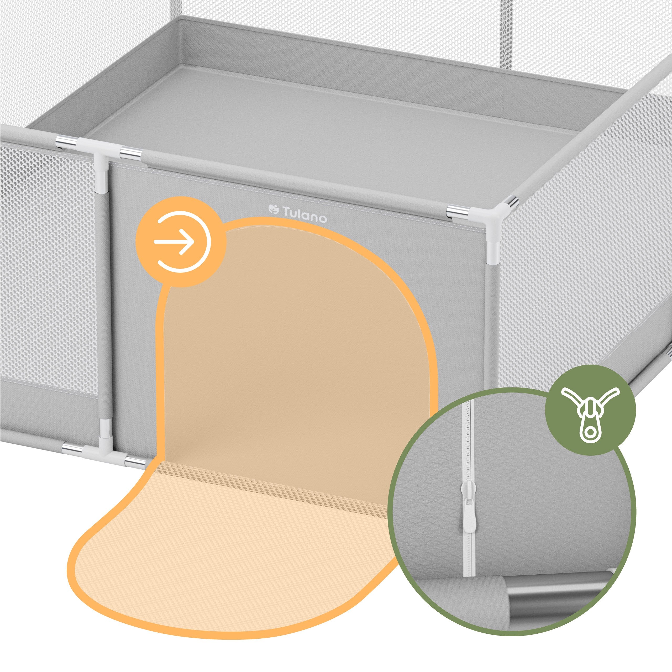 Box per bambini TULANO Cozy 25 Grey - 150 cm