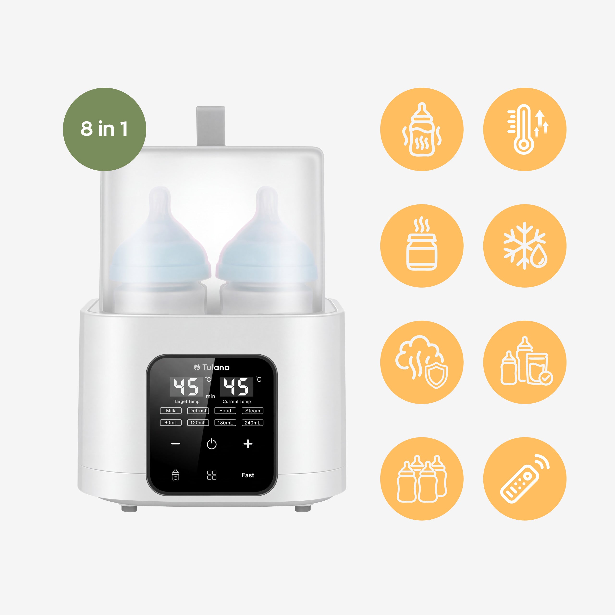 Scaldabiberon e sterilizzatore 8 in 1 Tulano Ellie 55