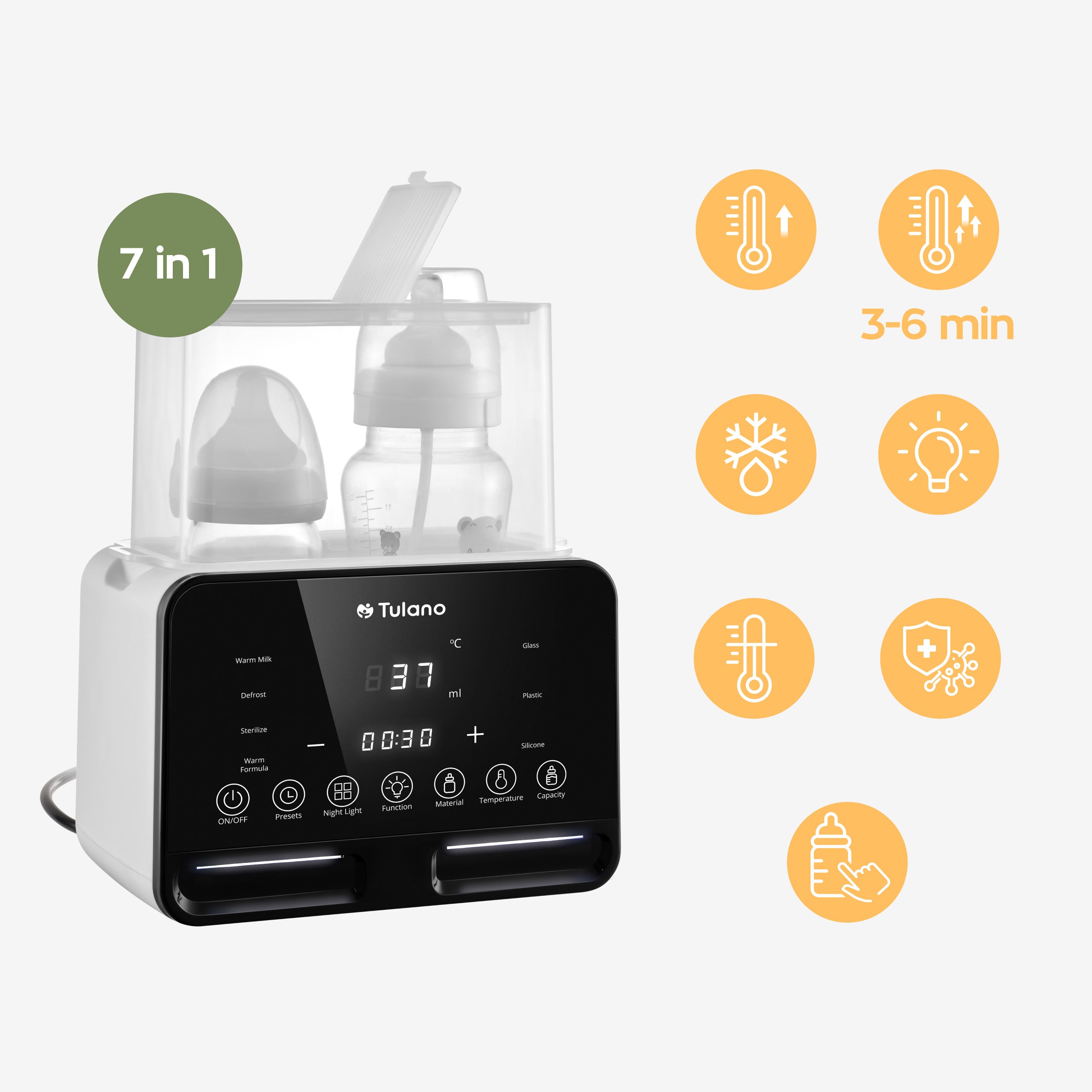 Riscaldatore e sterilizzatore doppio per biberon Tulano Ellie 45