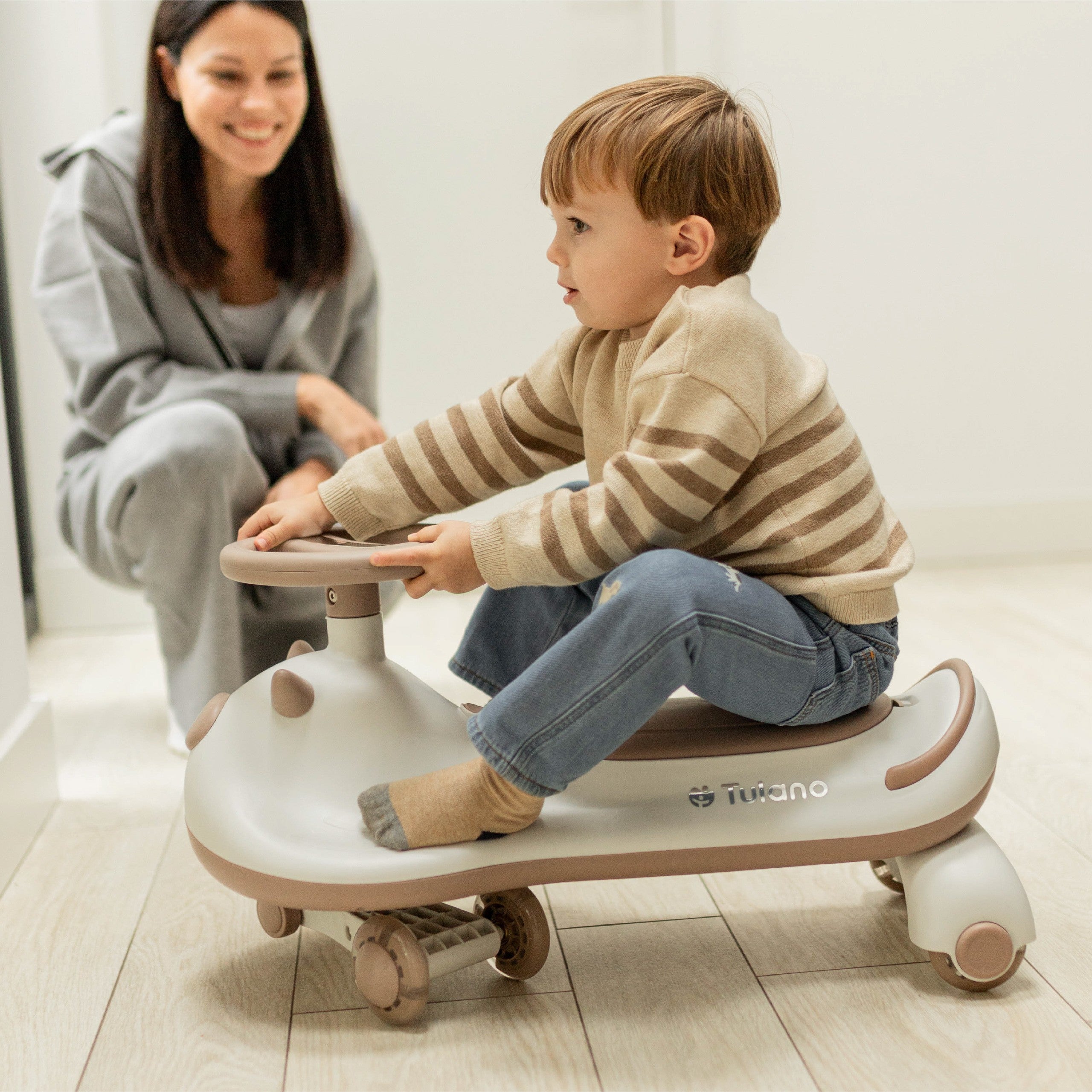 Carretto a gravità per bambini con luci LED Tulano Focus 45 Grey