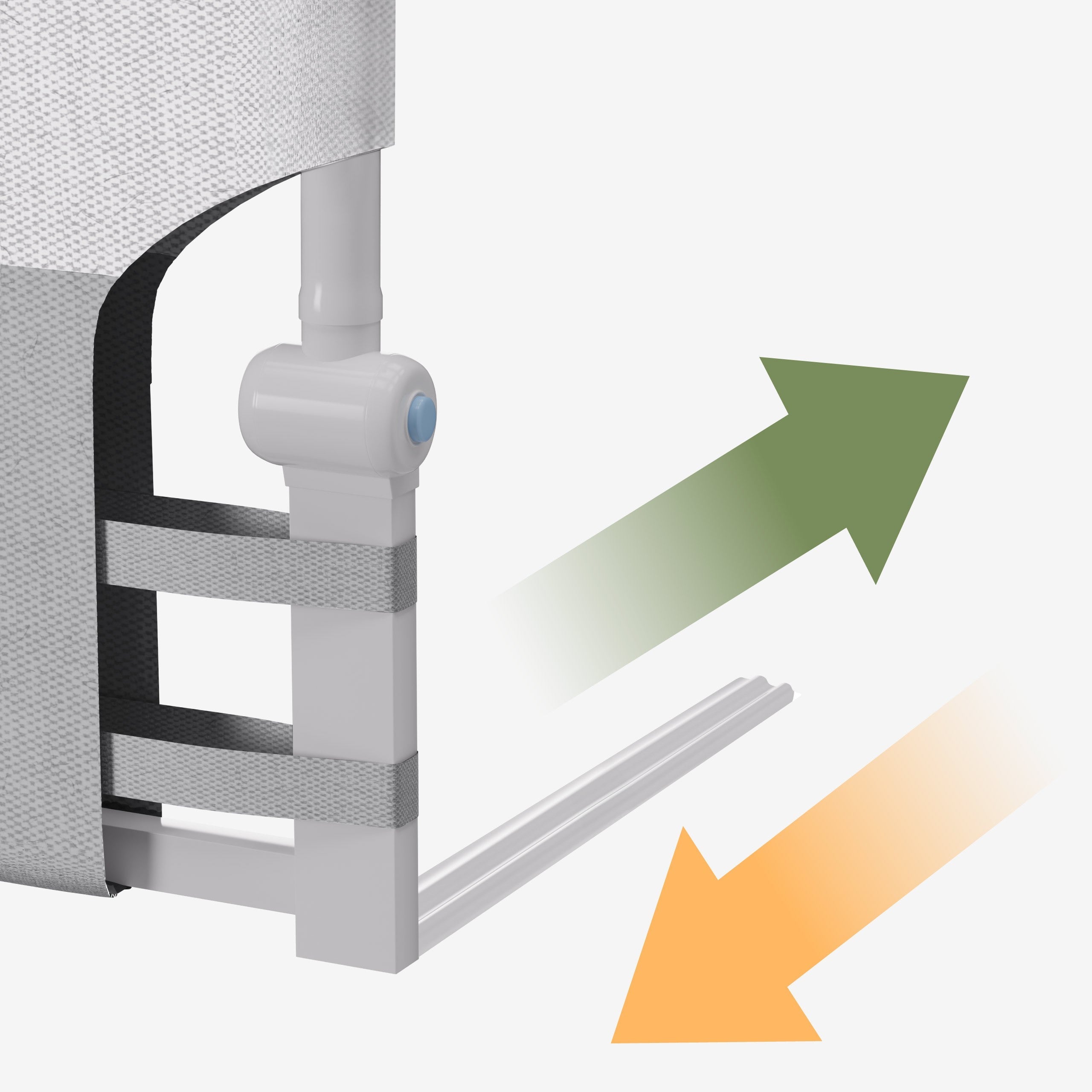 OUTLET Spondina di sicurezza per letto 200 cm Tulano Cover 30 Bianco-Grigio