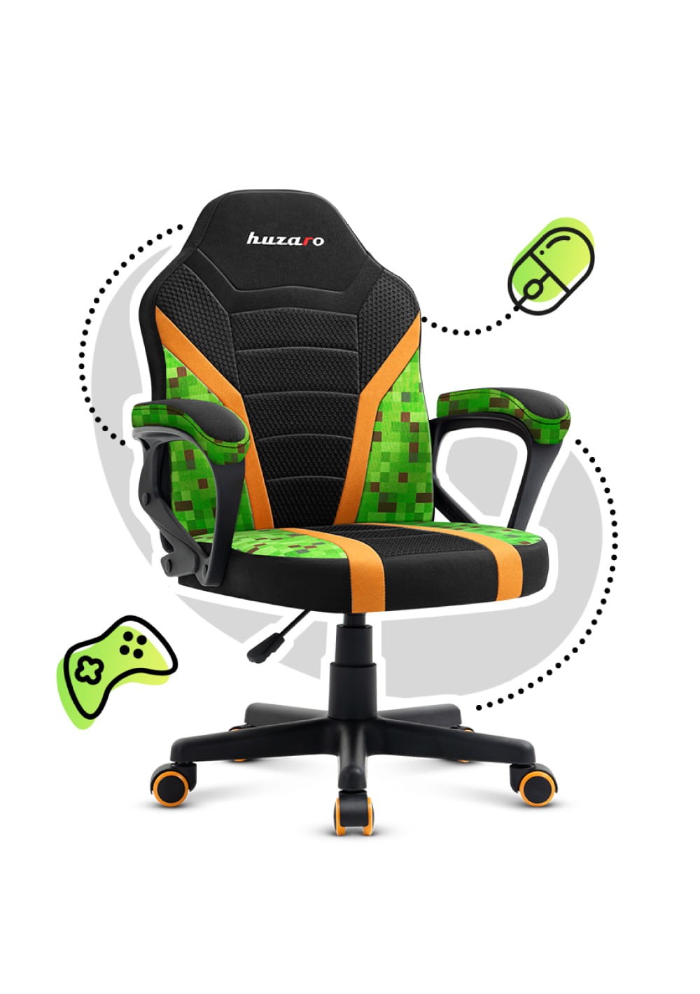 OUTLET Poltrona da gaming per bambini HUZARO RANGER 1.0 Pixel Mesh