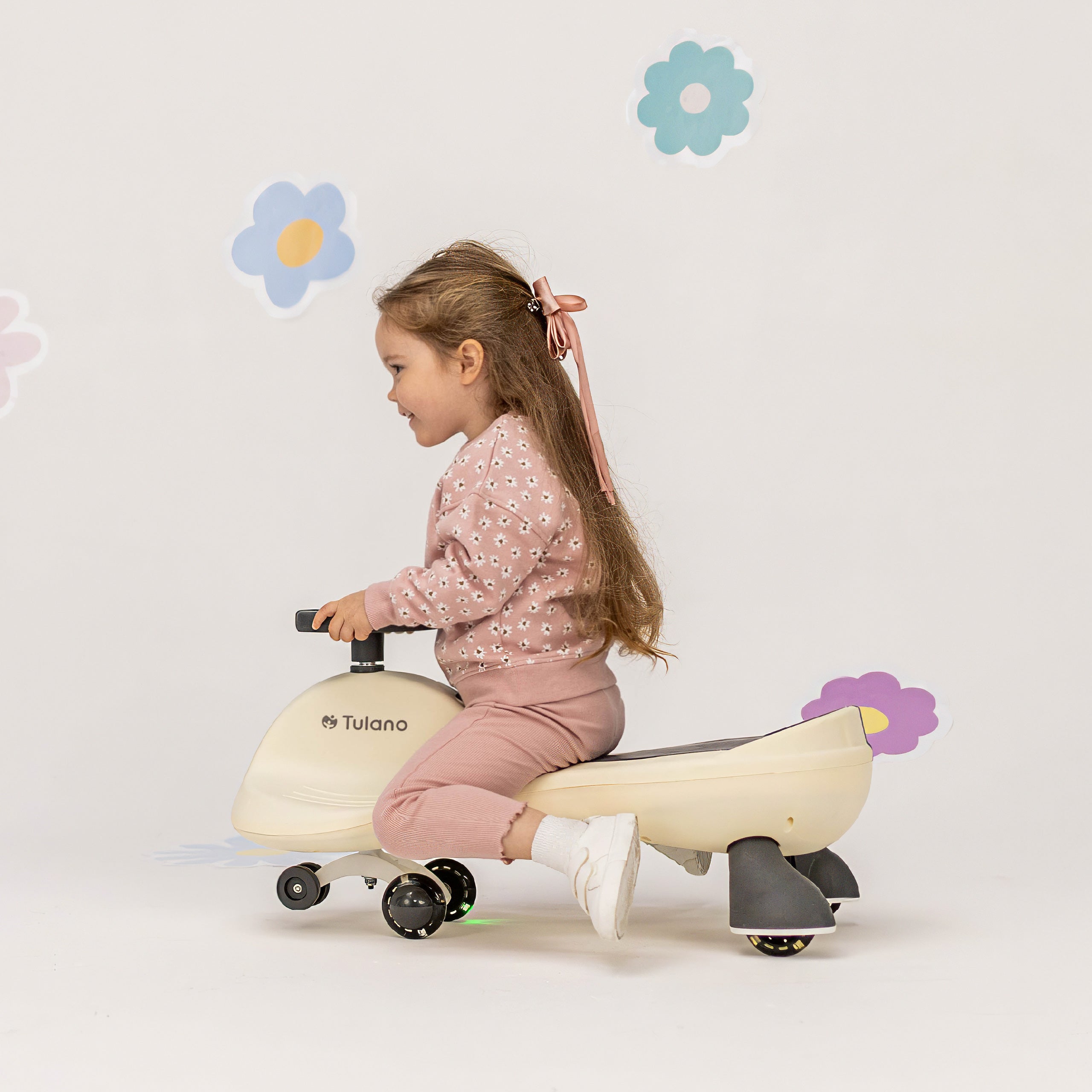 Carretto a gravità con luci LED per bambini Tulano Focus 35 Beige