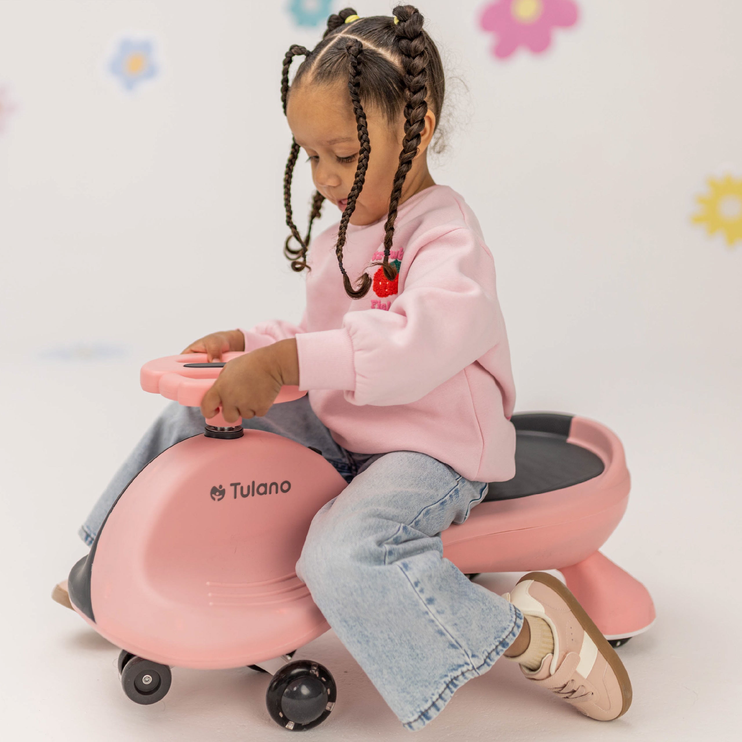 Carretto a gravità per bambini con luci LED Tulano Focus 35 Pink