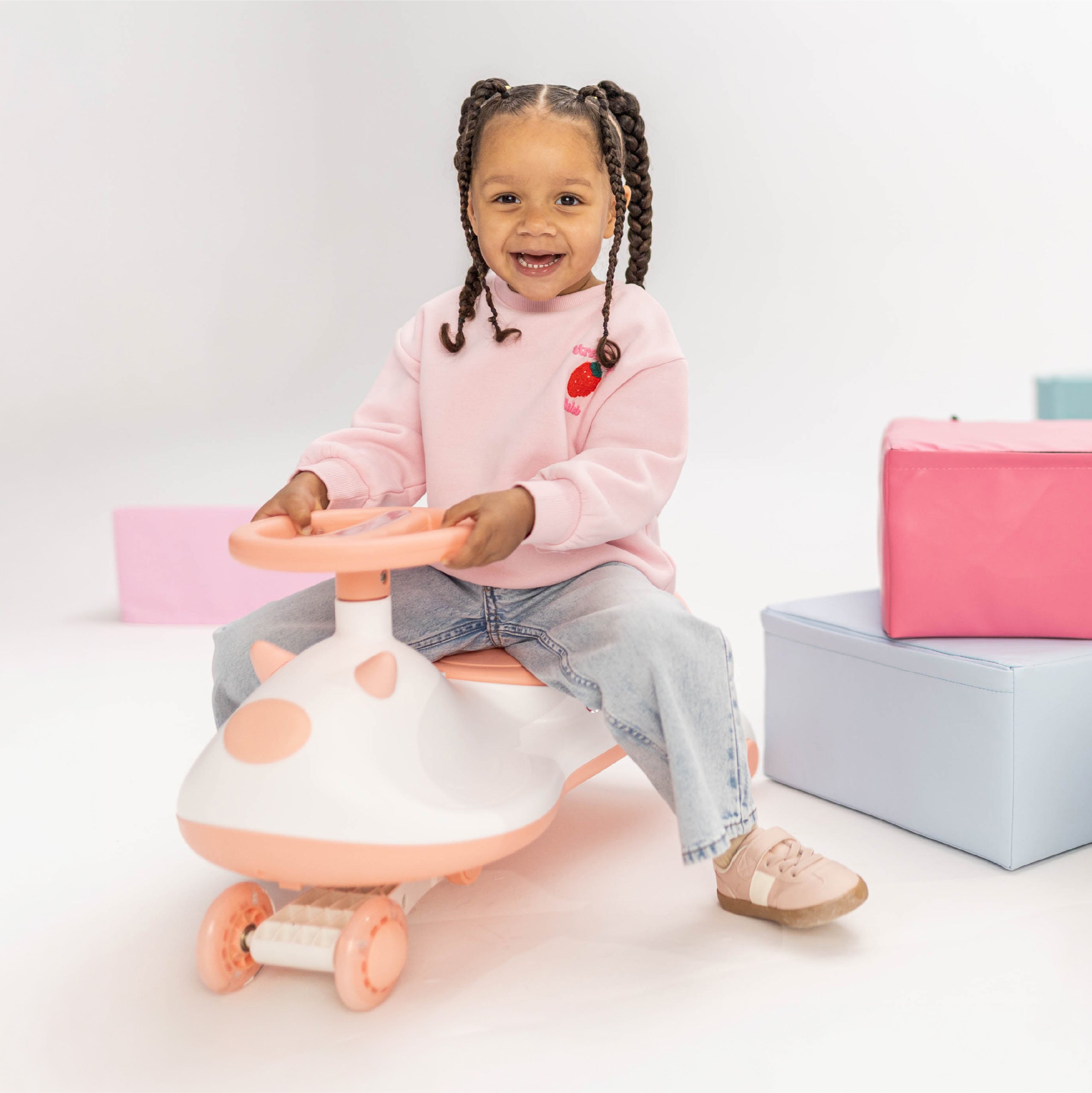 Carretto a gravità per bambini con luci LED Tulano Focus 45 Pink