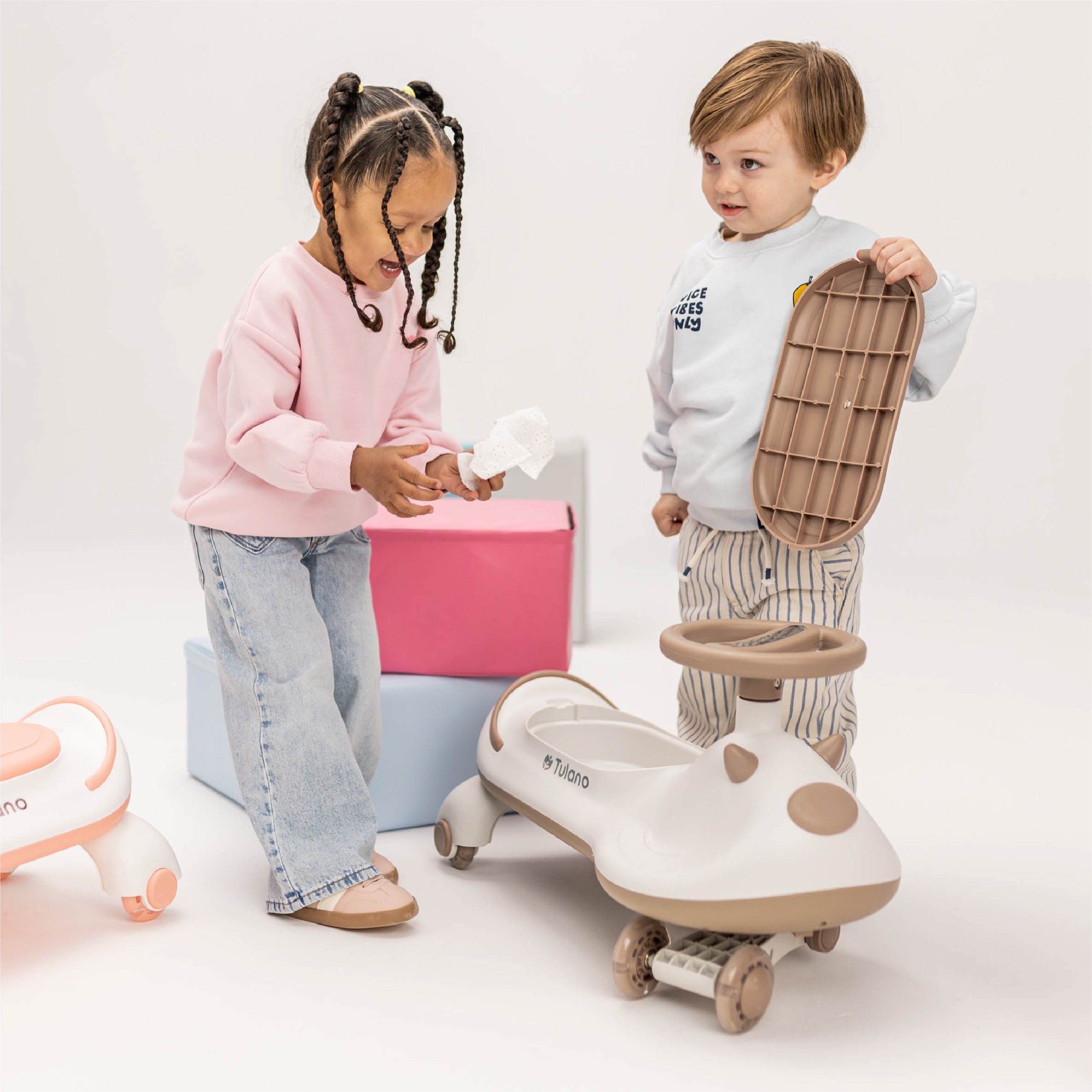 Carretto a gravità per bambini con luci LED Tulano Focus 45 Grey