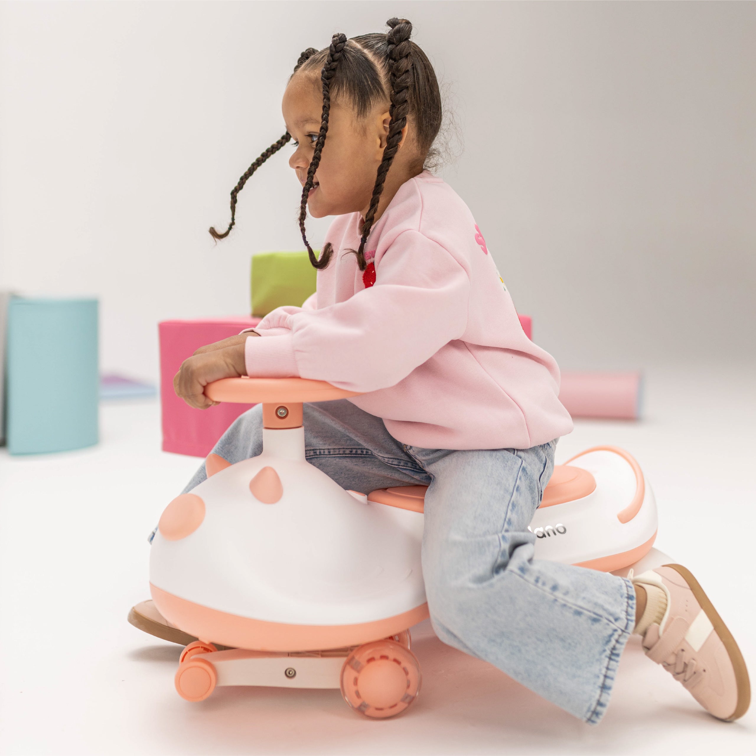 Carretto a gravità per bambini con luci LED Tulano Focus 45 Pink