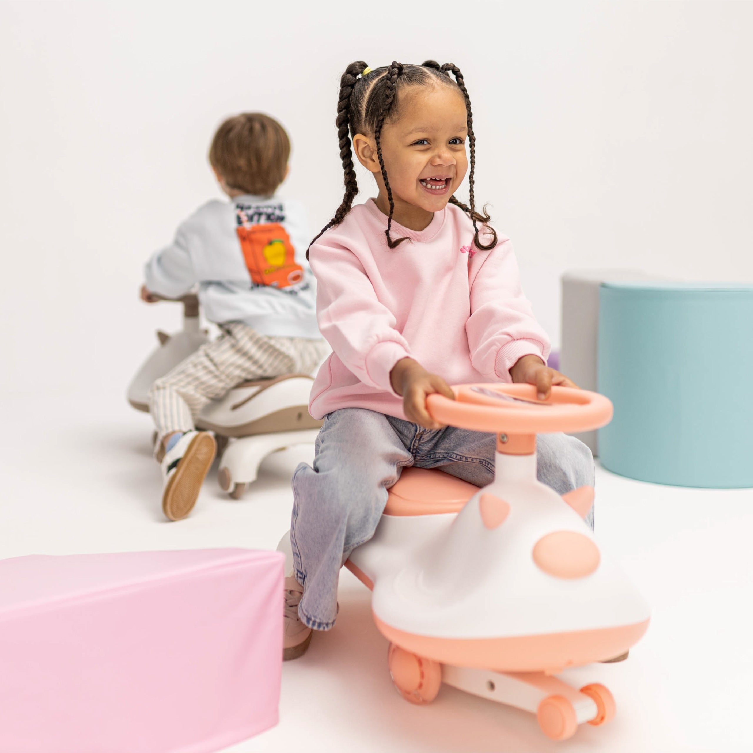 Carretto a gravità per bambini con luci LED Tulano Focus 45 Pink