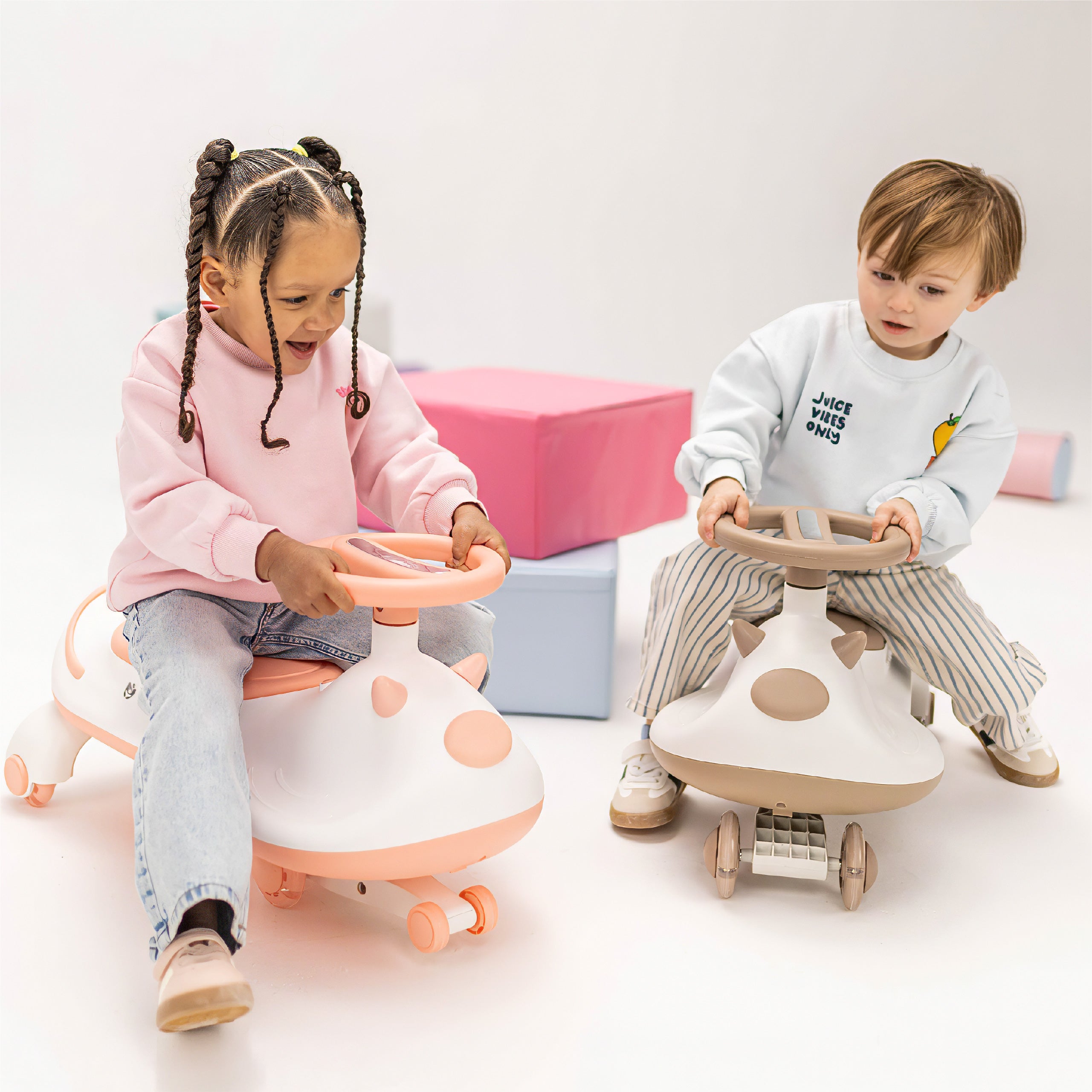Carretto a gravità per bambini con luci LED Tulano Focus 45 Pink