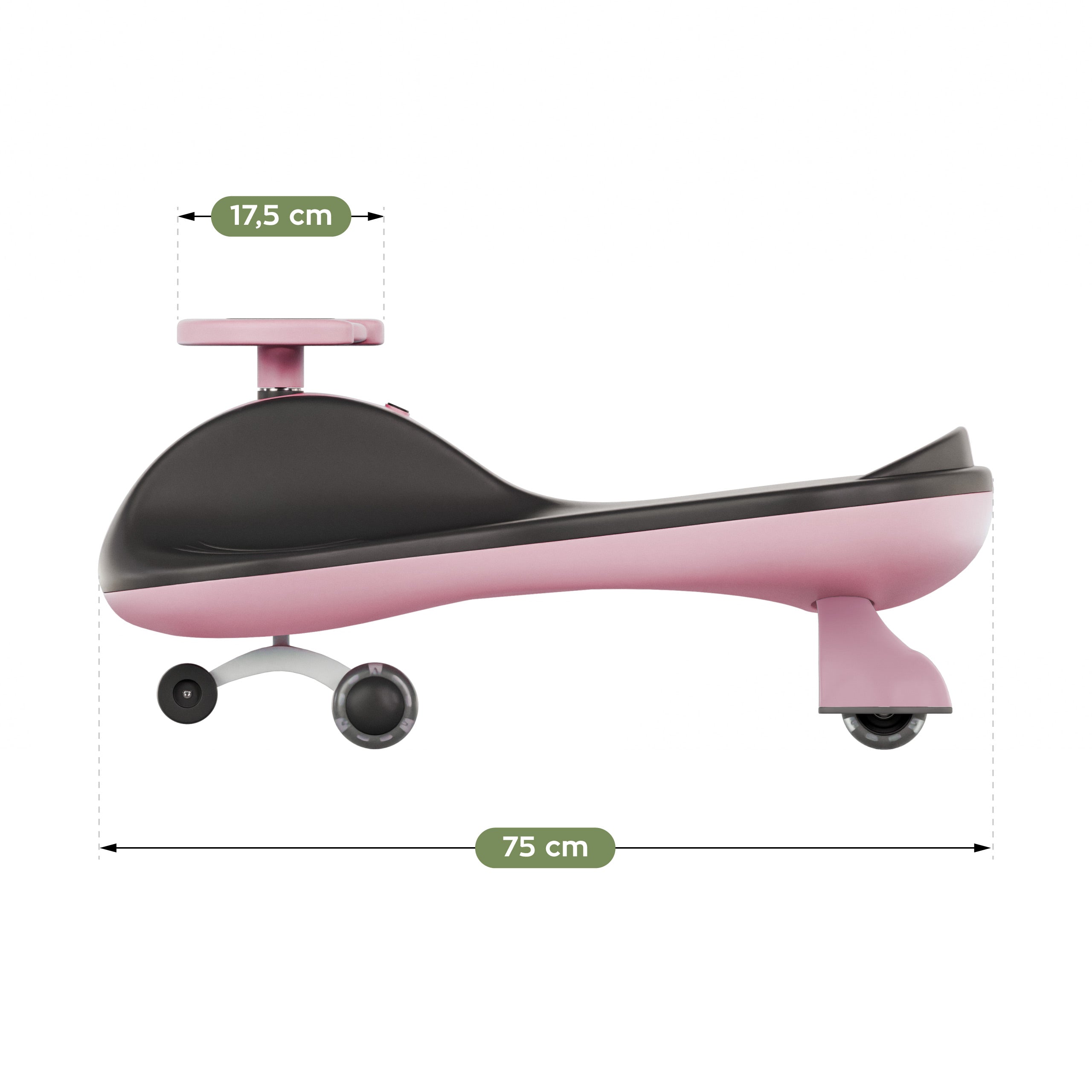 Carretto a gravità per bambini con luci LED Tulano Focus 35 Pink