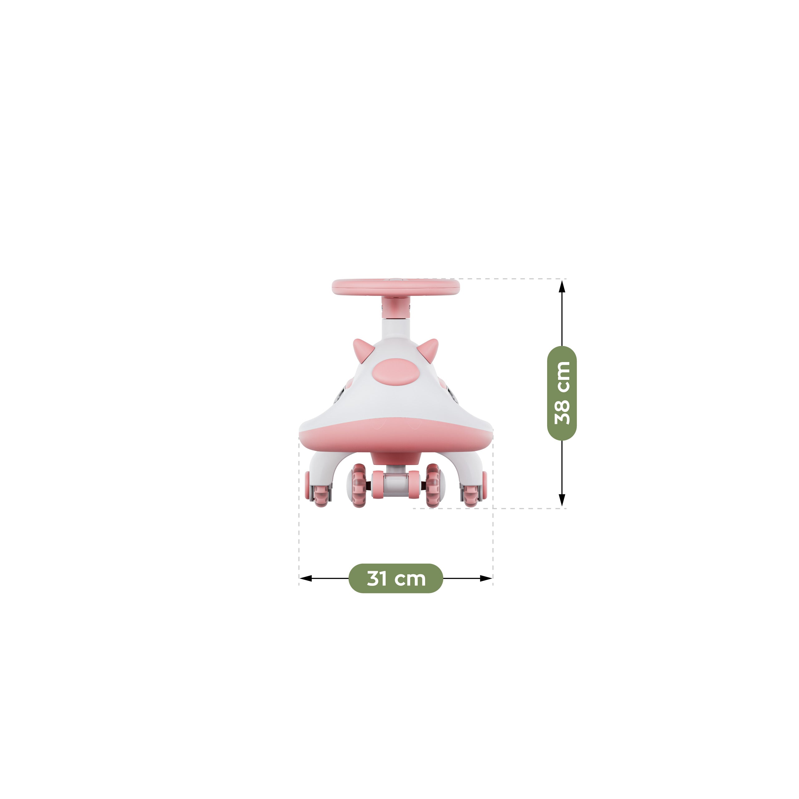 Carretto a gravità per bambini con luci LED Tulano Focus 45 Pink