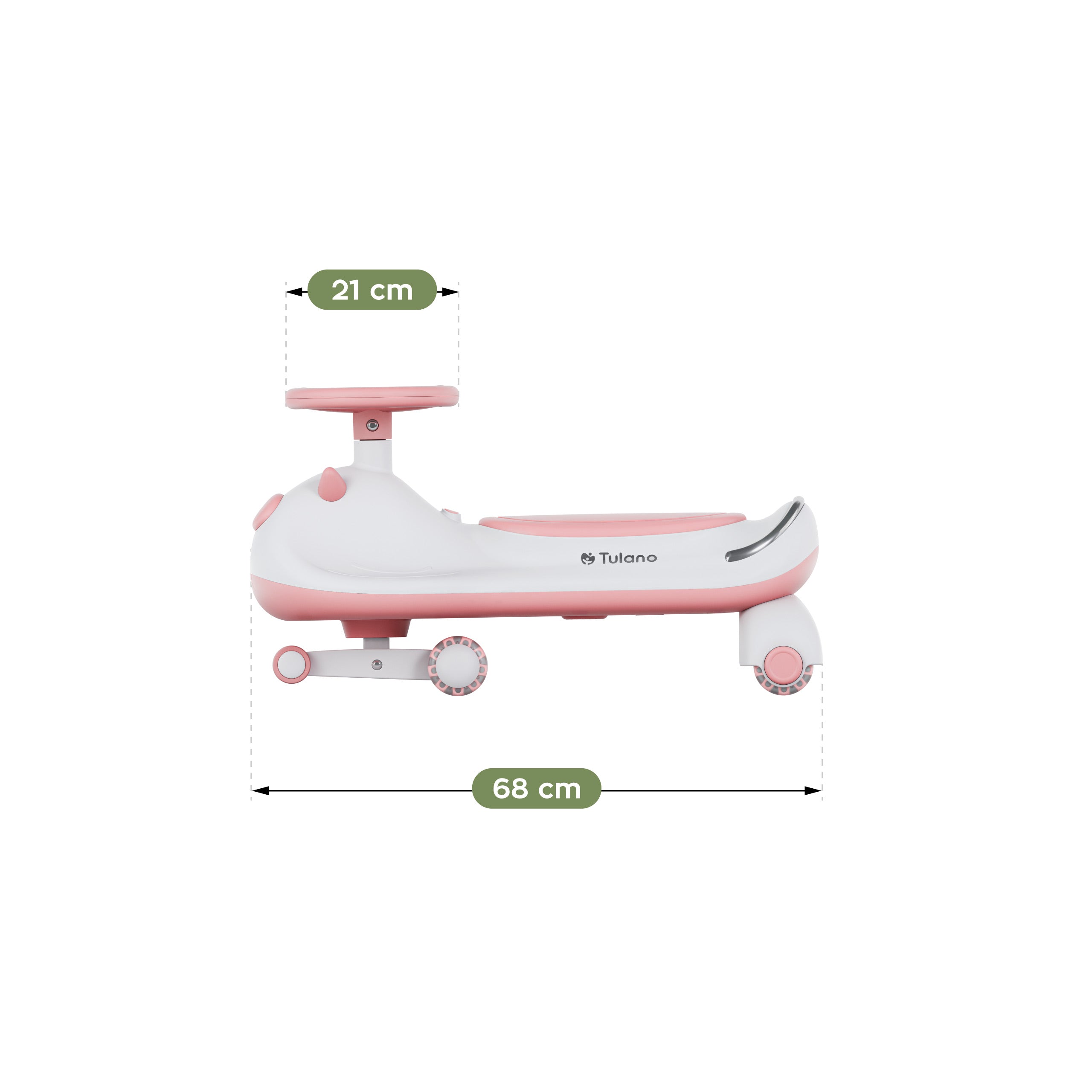 Carretto a gravità per bambini con luci LED Tulano Focus 45 Pink