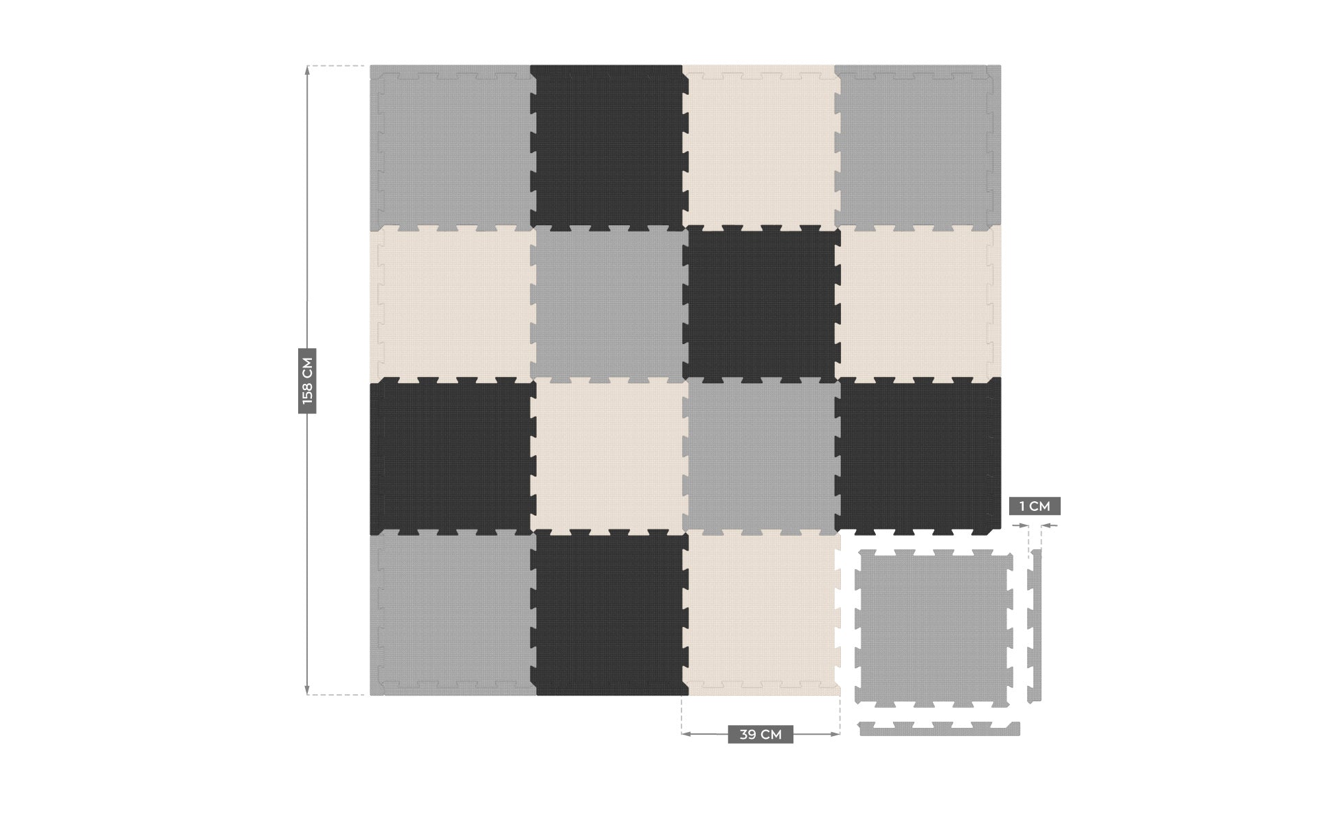 Tappetino puzzle in schiuma, 16 pezzi, TULANO Gioco 16