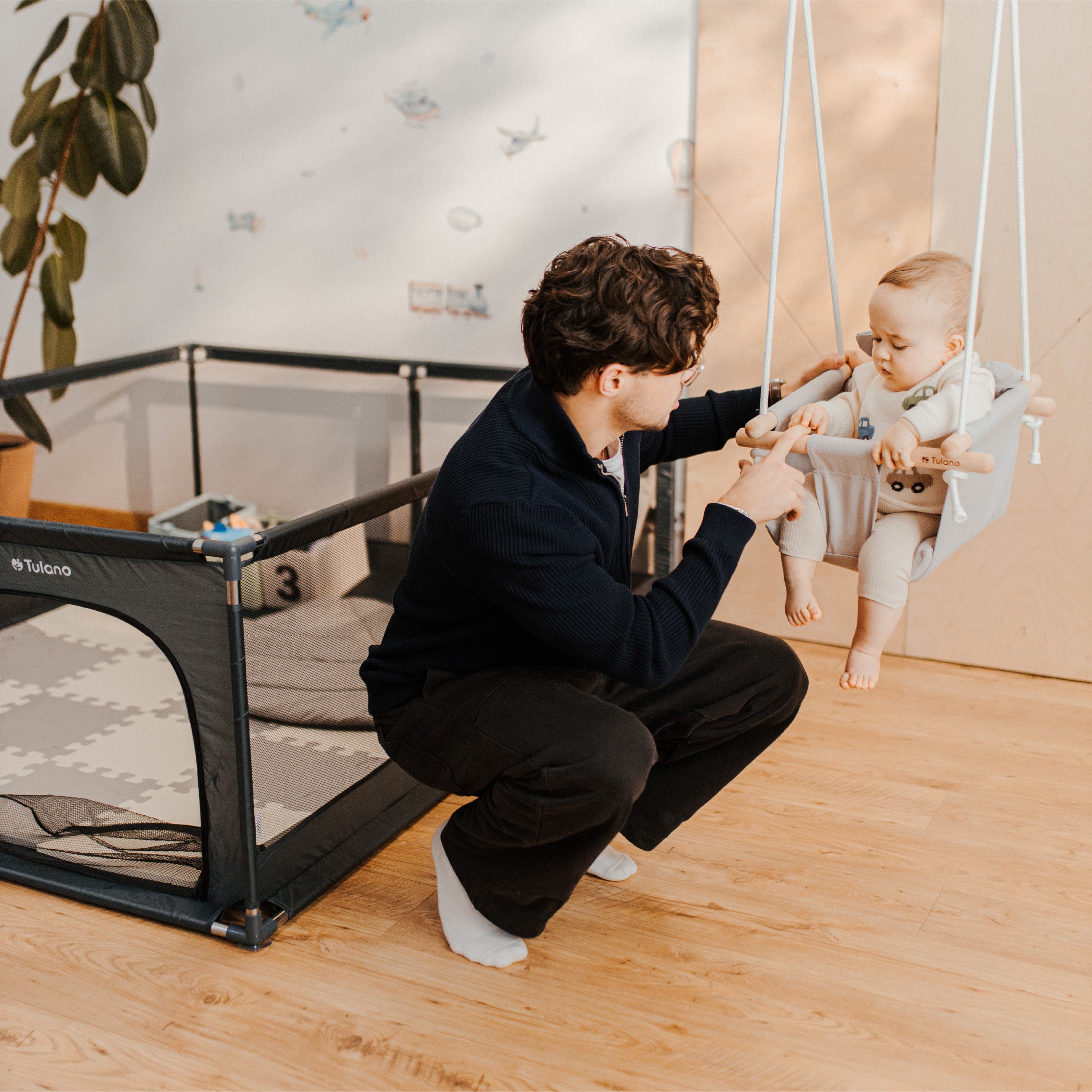 Altalena per bambini TULANO Hop 30 Grey