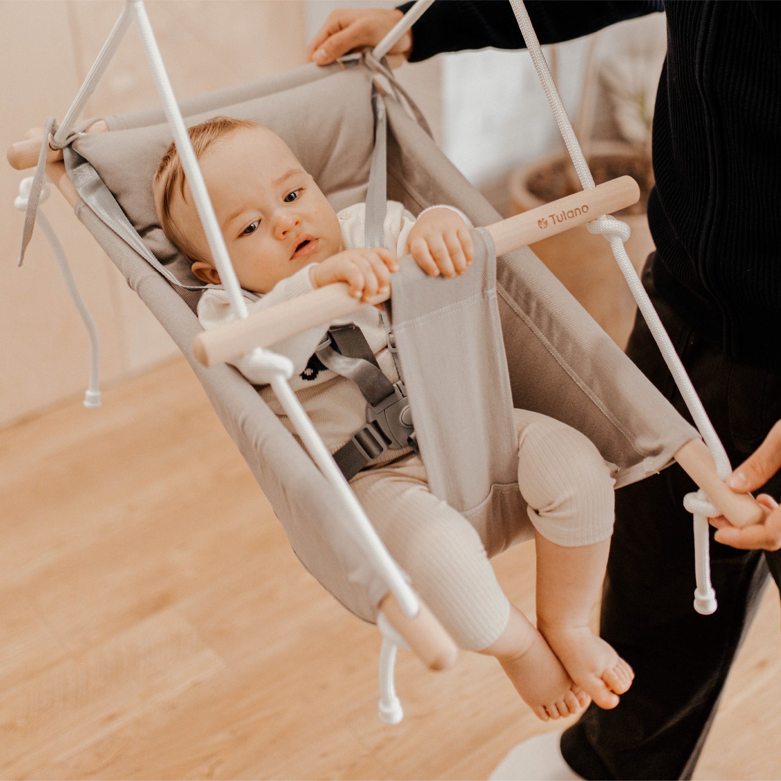 Altalena-dondolo per bambini TULANO Hop 40 Rosa-Grigio