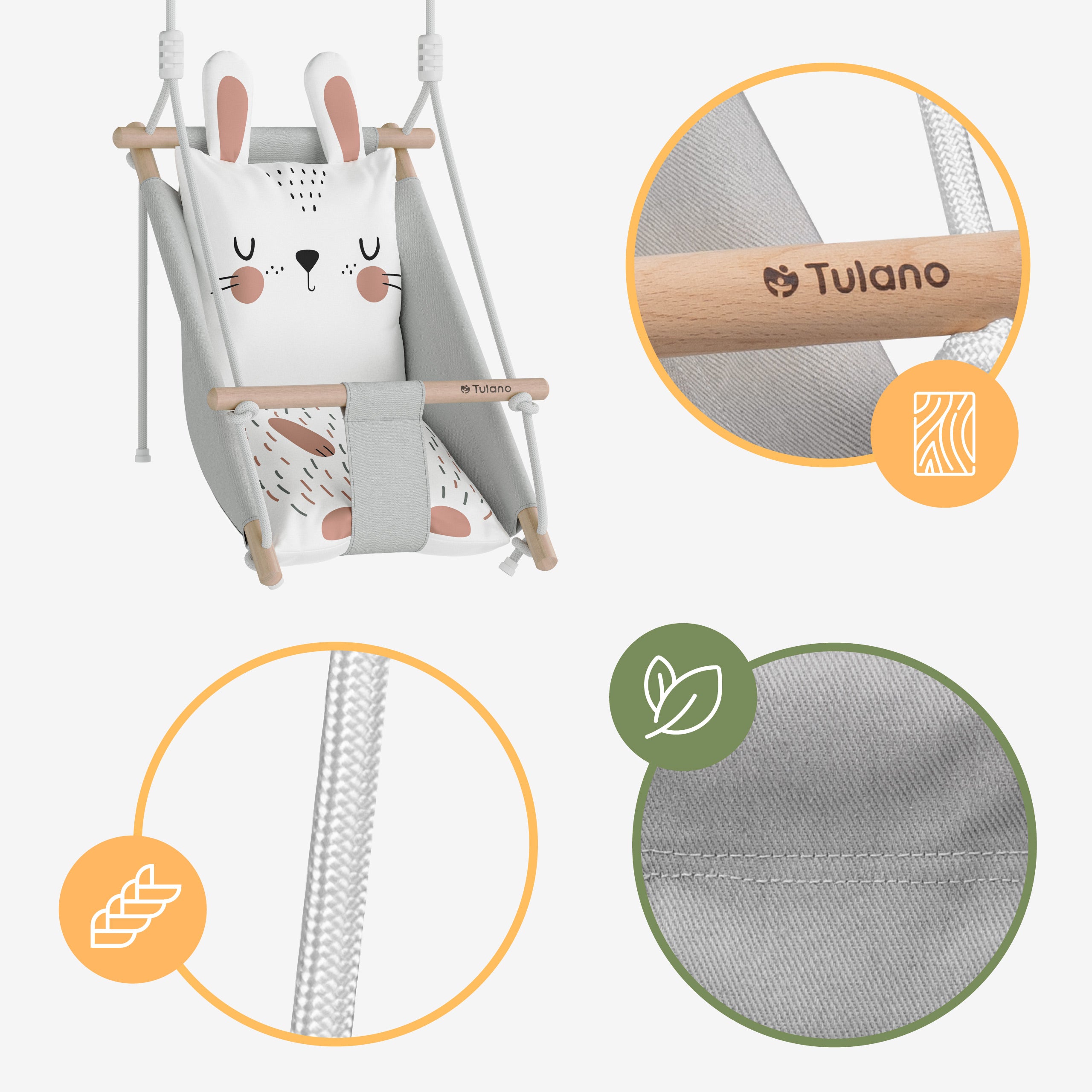 Altalena per bambini Tulano Hop 45 Rabbit